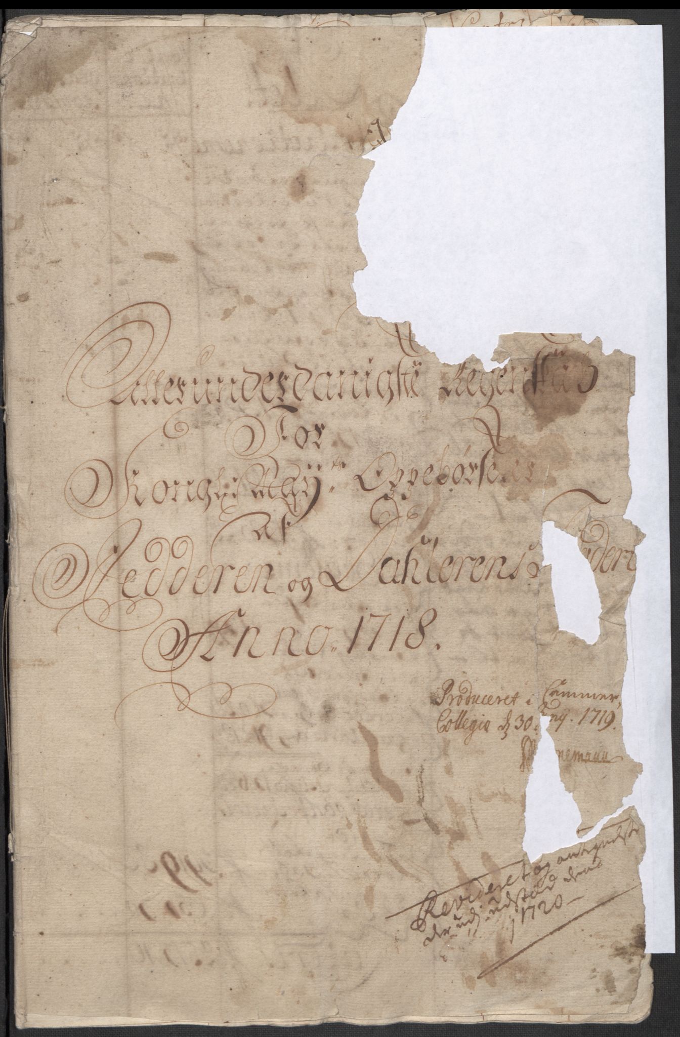 Rentekammeret inntil 1814, Reviderte regnskaper, Fogderegnskap, RA/EA-4092/R46/L2743: Fogderegnskap Jæren og Dalane, 1718, p. 3