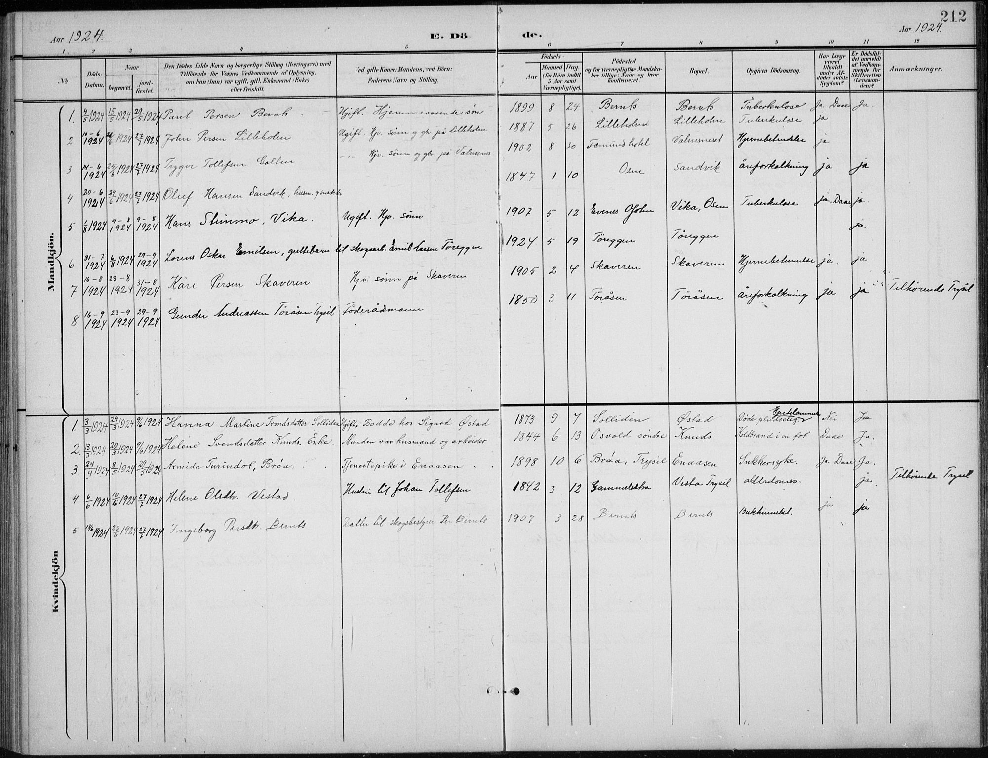 Åmot prestekontor, Hedmark, AV/SAH-PREST-056/H/Ha/Hab/L0003: Parish register (copy) no. 3, 1902-1938, p. 212