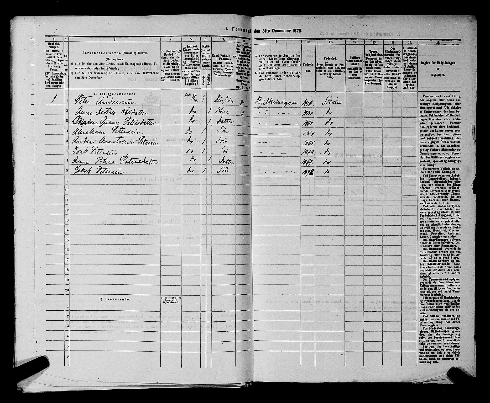 SAKO, 1875 census for 0806P Skien, 1875, p. 681