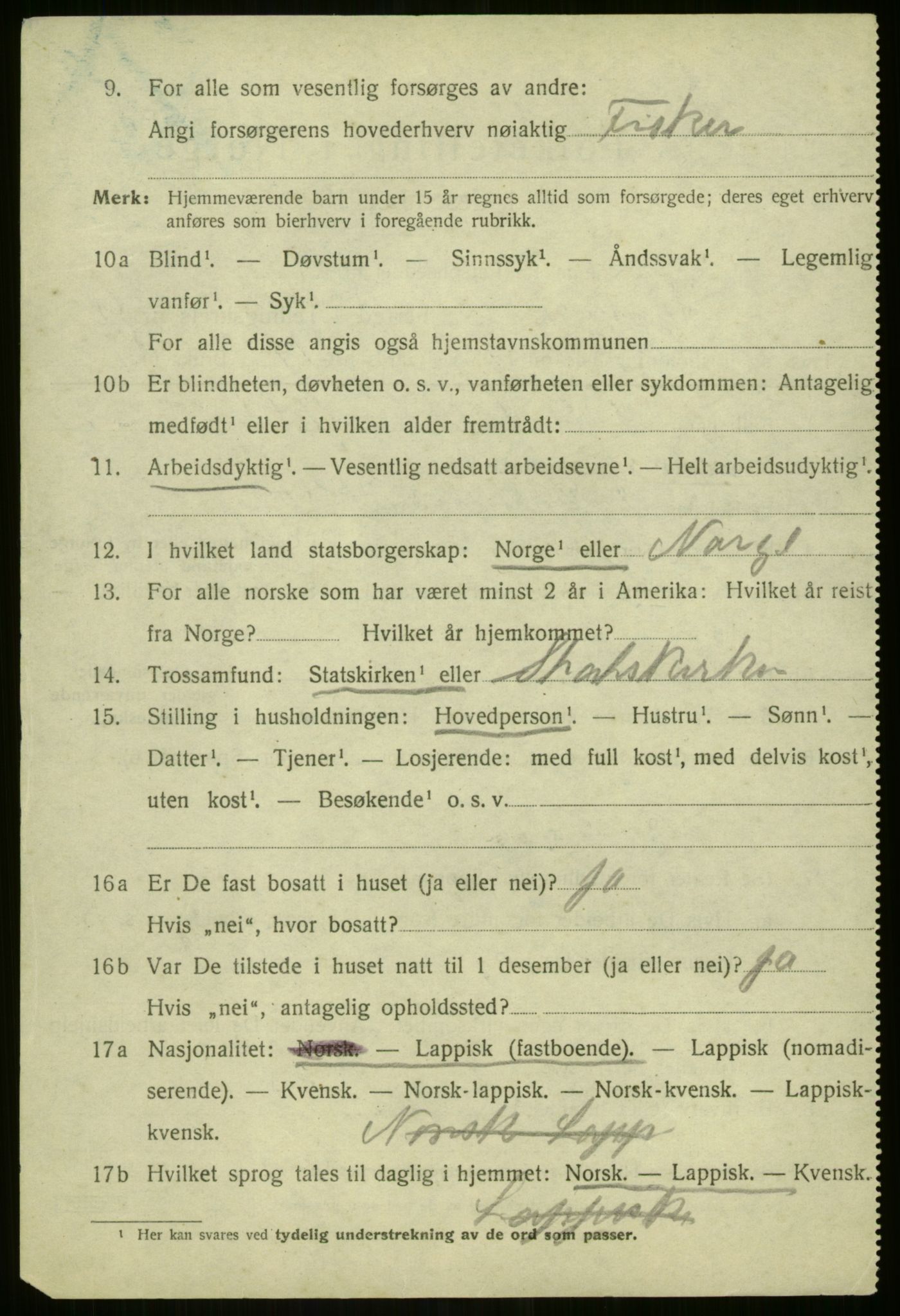 SATØ, 1920 census for Lyngen, 1920, p. 4028