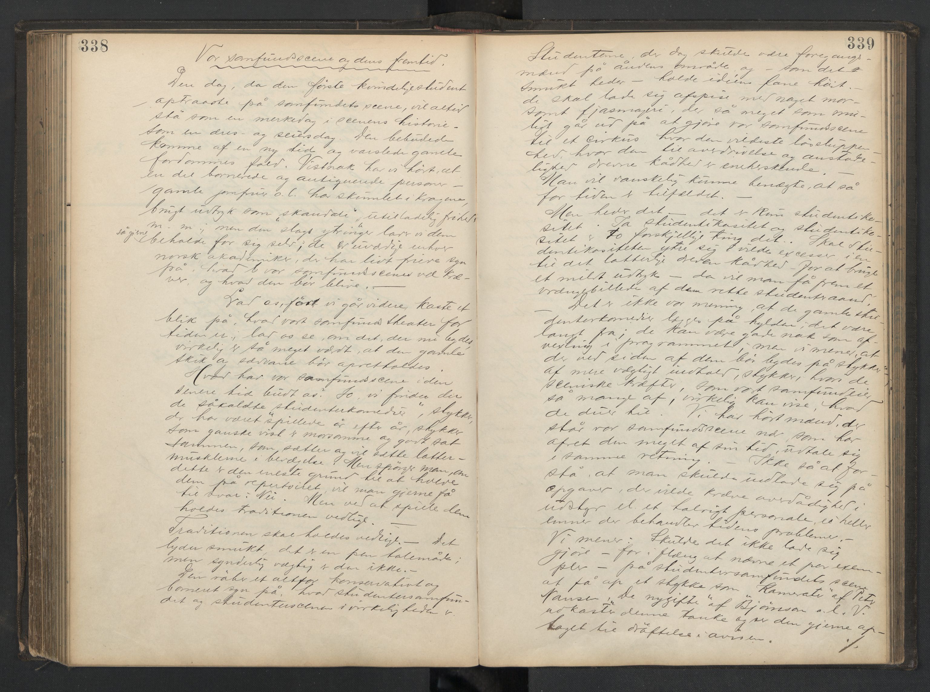 Det Norske Studentersamfund, AV/RA-PA-1322/X/Xa/L0013/0002: -- / Samfundsbladet/Studentersamfundets Avis, 1892-1895, p. 338-339