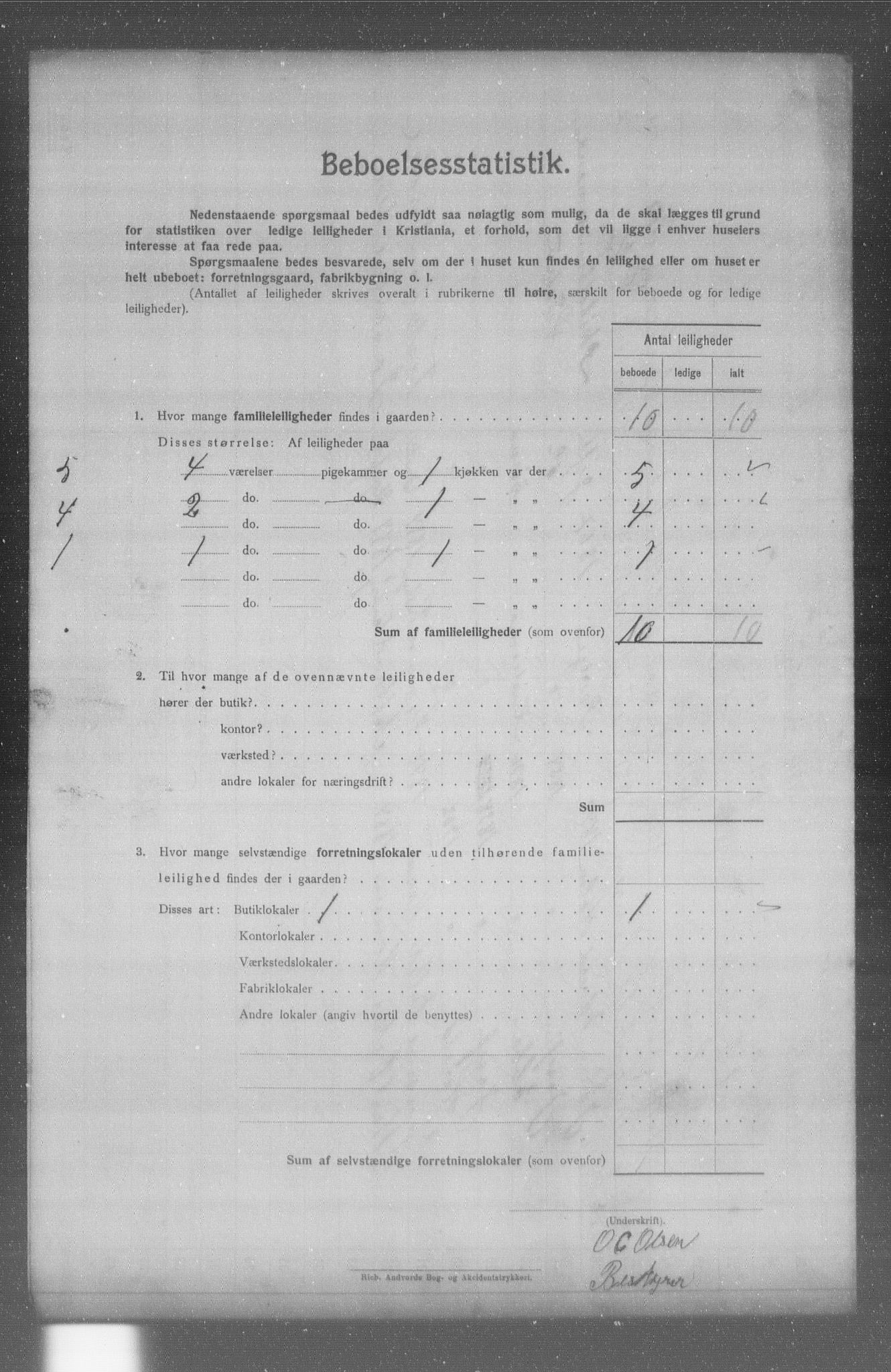 OBA, Municipal Census 1904 for Kristiania, 1904, p. 10190