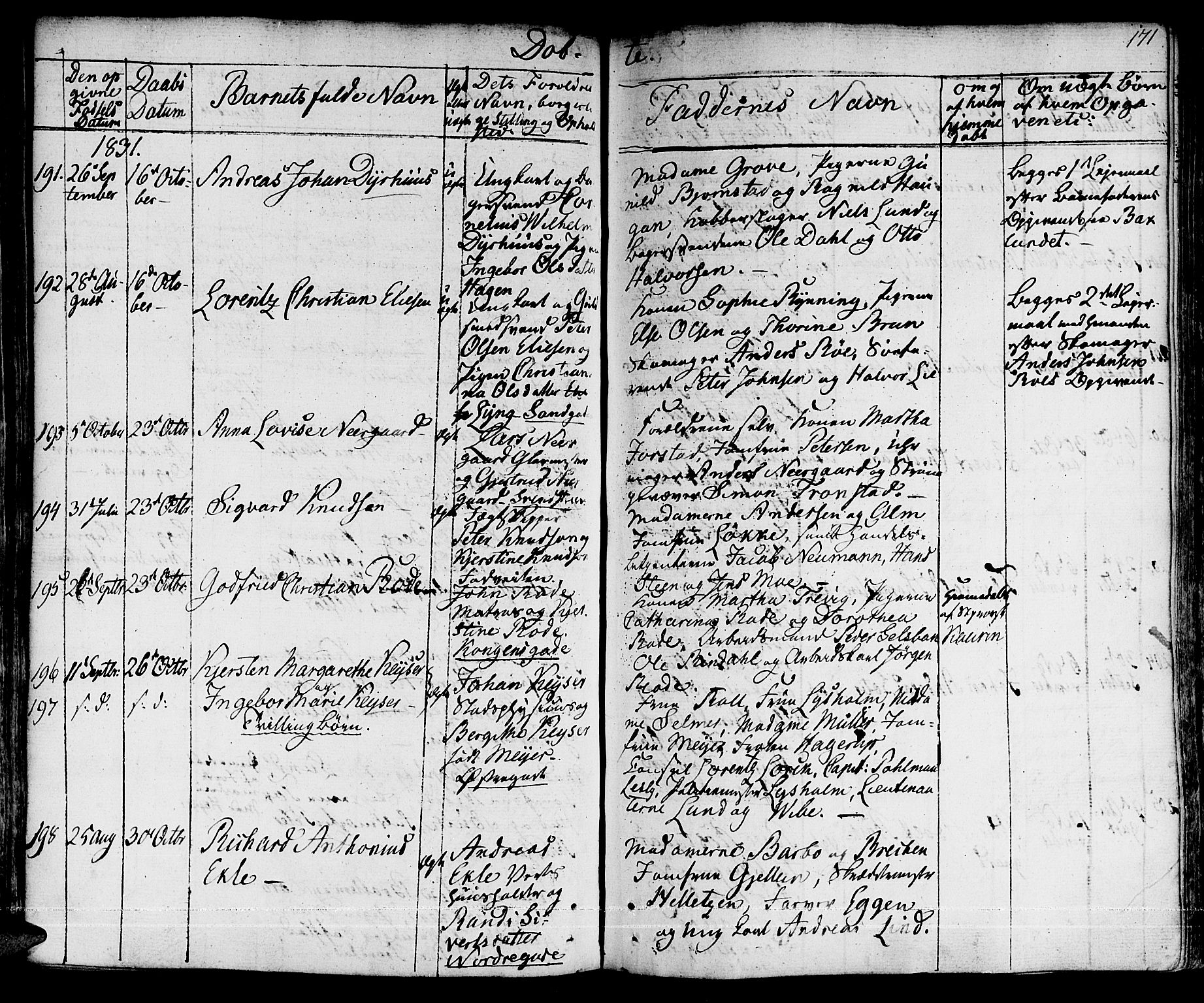 Ministerialprotokoller, klokkerbøker og fødselsregistre - Sør-Trøndelag, SAT/A-1456/601/L0045: Parish register (official) no. 601A13, 1821-1831, p. 171
