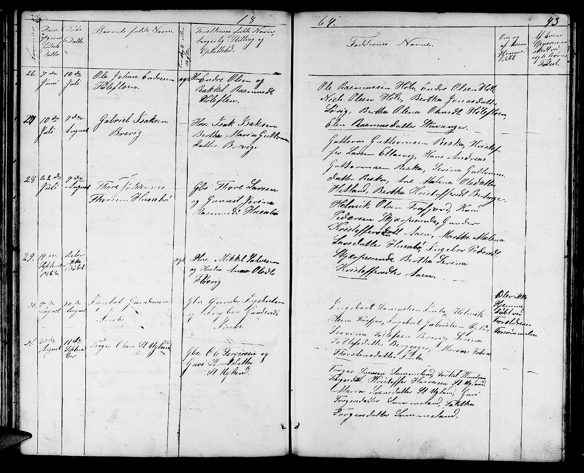 Høgsfjord sokneprestkontor, AV/SAST-A-101624/H/Ha/Hab/L0001: Parish register (copy) no. B 1, 1855-1885, p. 43