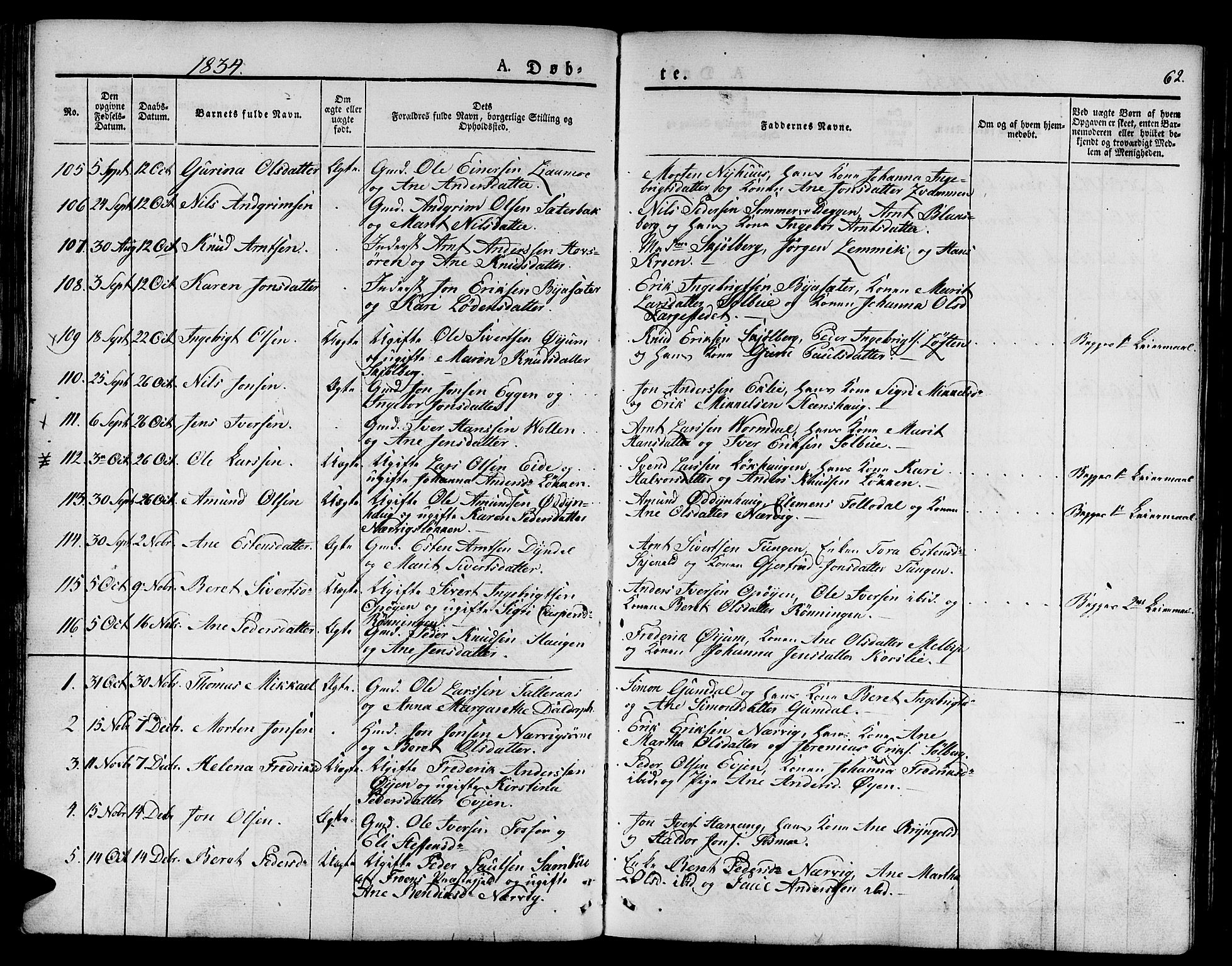 Ministerialprotokoller, klokkerbøker og fødselsregistre - Sør-Trøndelag, AV/SAT-A-1456/668/L0804: Parish register (official) no. 668A04, 1826-1839, p. 62