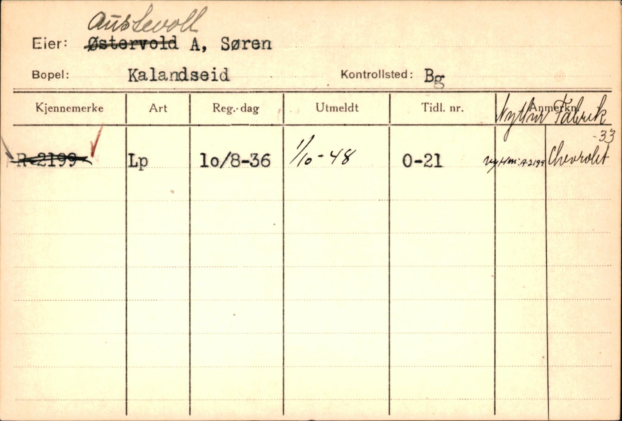 Statens vegvesen, Hordaland vegkontor, AV/SAB-A-5201/2/Ha/L0003: R-eierkort A-B, 1920-1971, p. 47