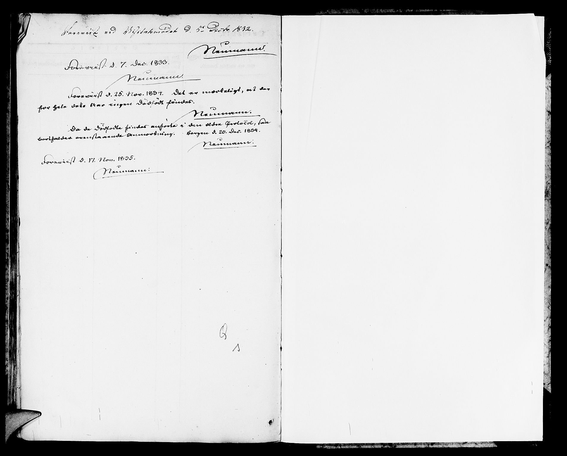 Domkirken sokneprestembete, AV/SAB-A-74801/H/Hab/L0007: Parish register (copy) no. A 7, 1832-1836