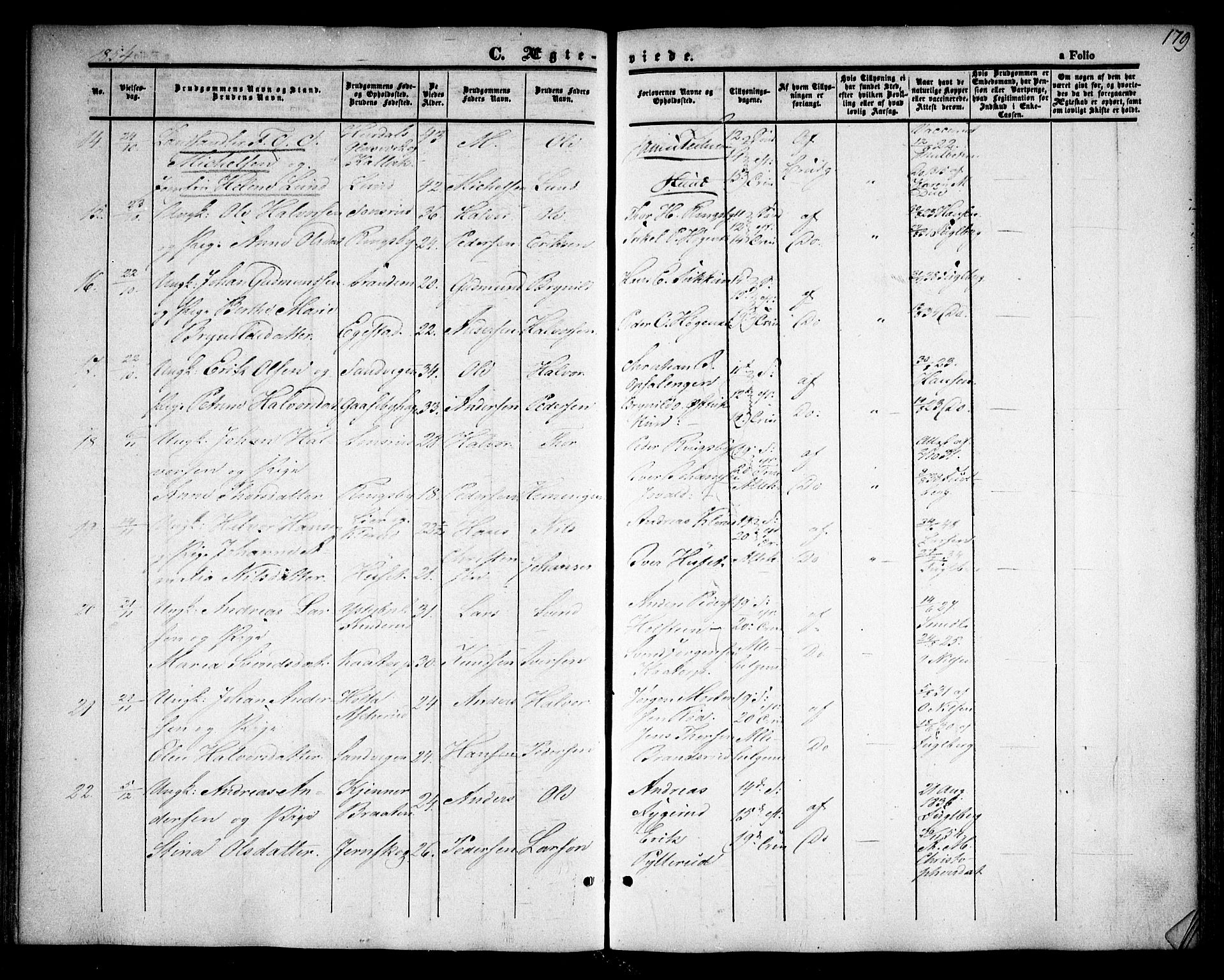 Rødenes prestekontor Kirkebøker, AV/SAO-A-2005/F/Fa/L0006: Parish register (official) no. I 6, 1850-1859, p. 179