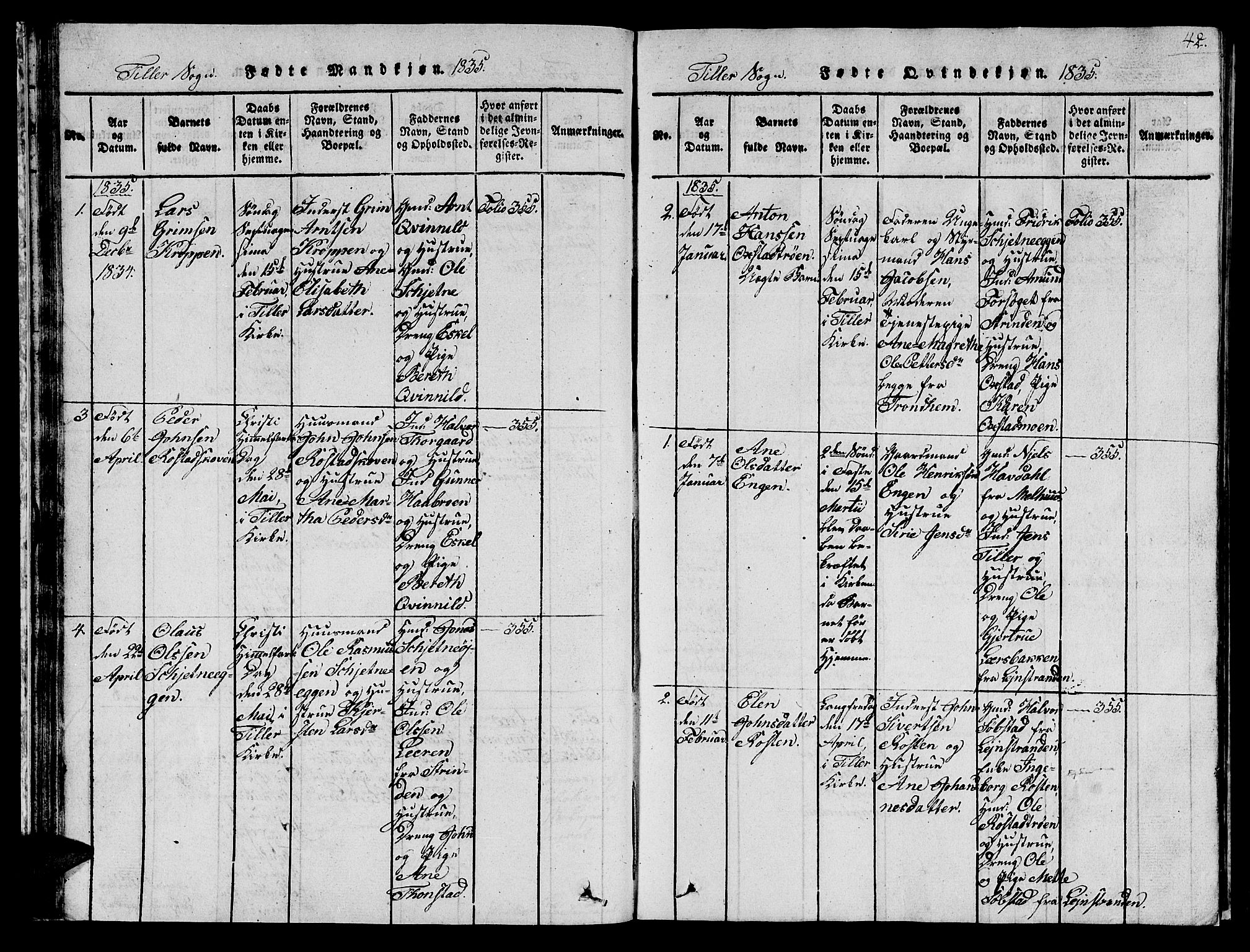 Ministerialprotokoller, klokkerbøker og fødselsregistre - Sør-Trøndelag, SAT/A-1456/621/L0458: Parish register (copy) no. 621C01, 1816-1865, p. 42