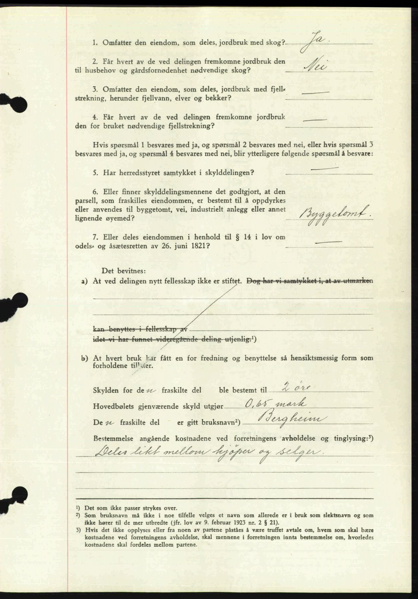 Toten tingrett, SAH/TING-006/H/Hb/Hbc/L0013: Mortgage book no. Hbc-13, 1945-1945, Diary no: : 395/1945