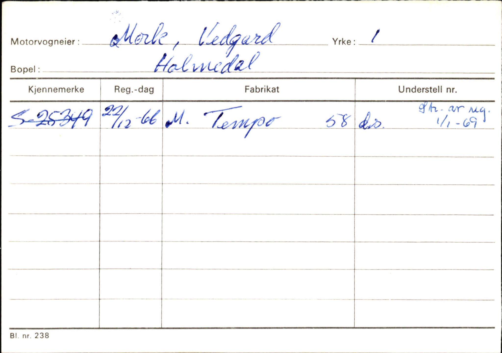 Statens vegvesen, Sogn og Fjordane vegkontor, SAB/A-5301/4/F/L0125: Eigarregister Sogndal V-Å. Aurland A-Å. Fjaler A-N, 1945-1975, p. 2556