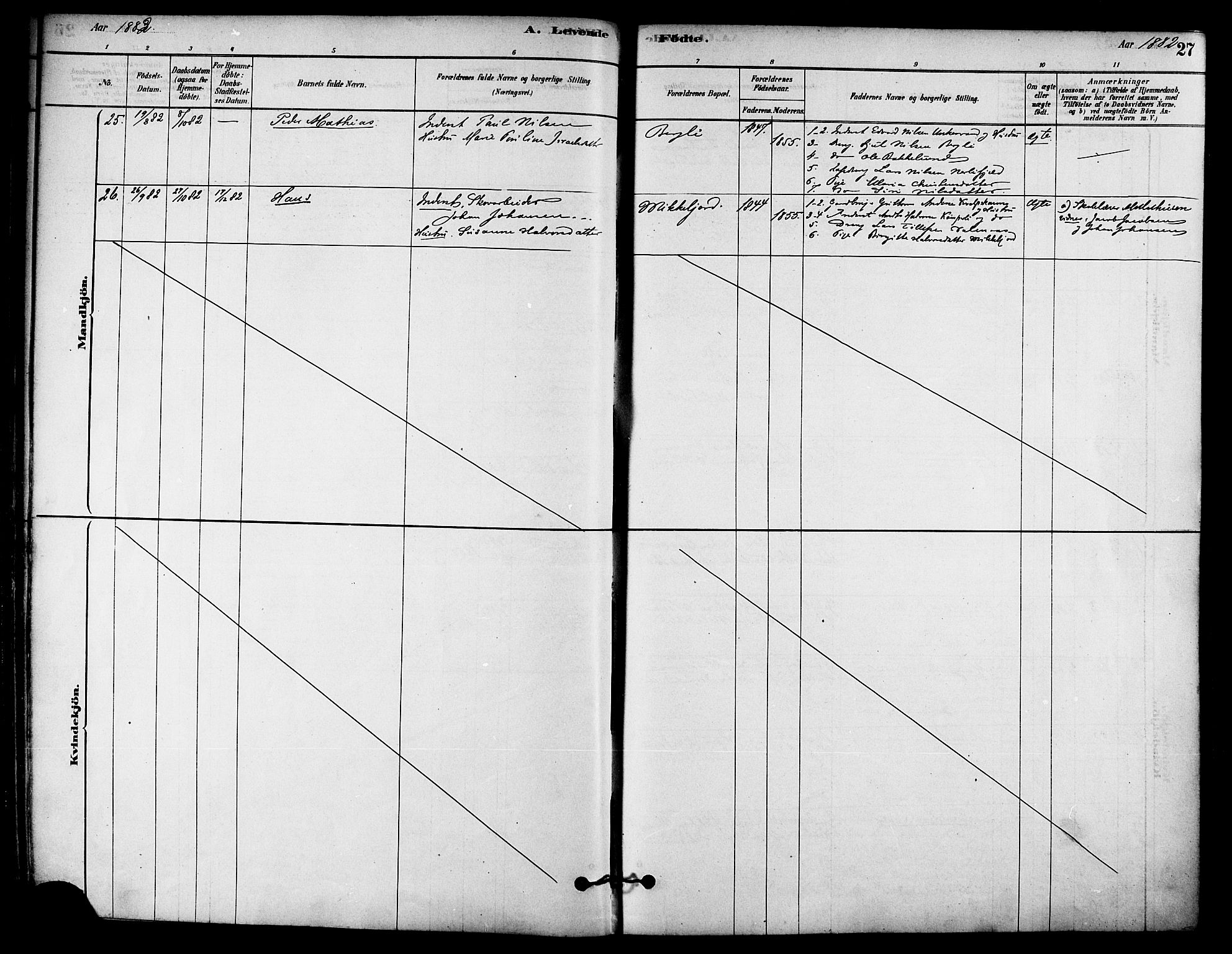 Ministerialprotokoller, klokkerbøker og fødselsregistre - Nordland, AV/SAT-A-1459/823/L0325: Parish register (official) no. 823A02, 1878-1898, p. 27