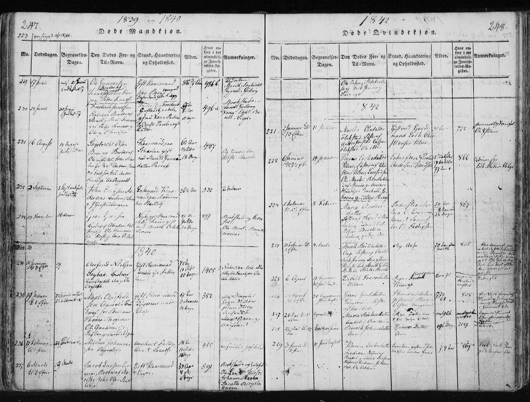 Ministerialprotokoller, klokkerbøker og fødselsregistre - Nord-Trøndelag, SAT/A-1458/749/L0469: Parish register (official) no. 749A03, 1817-1857, p. 247-248