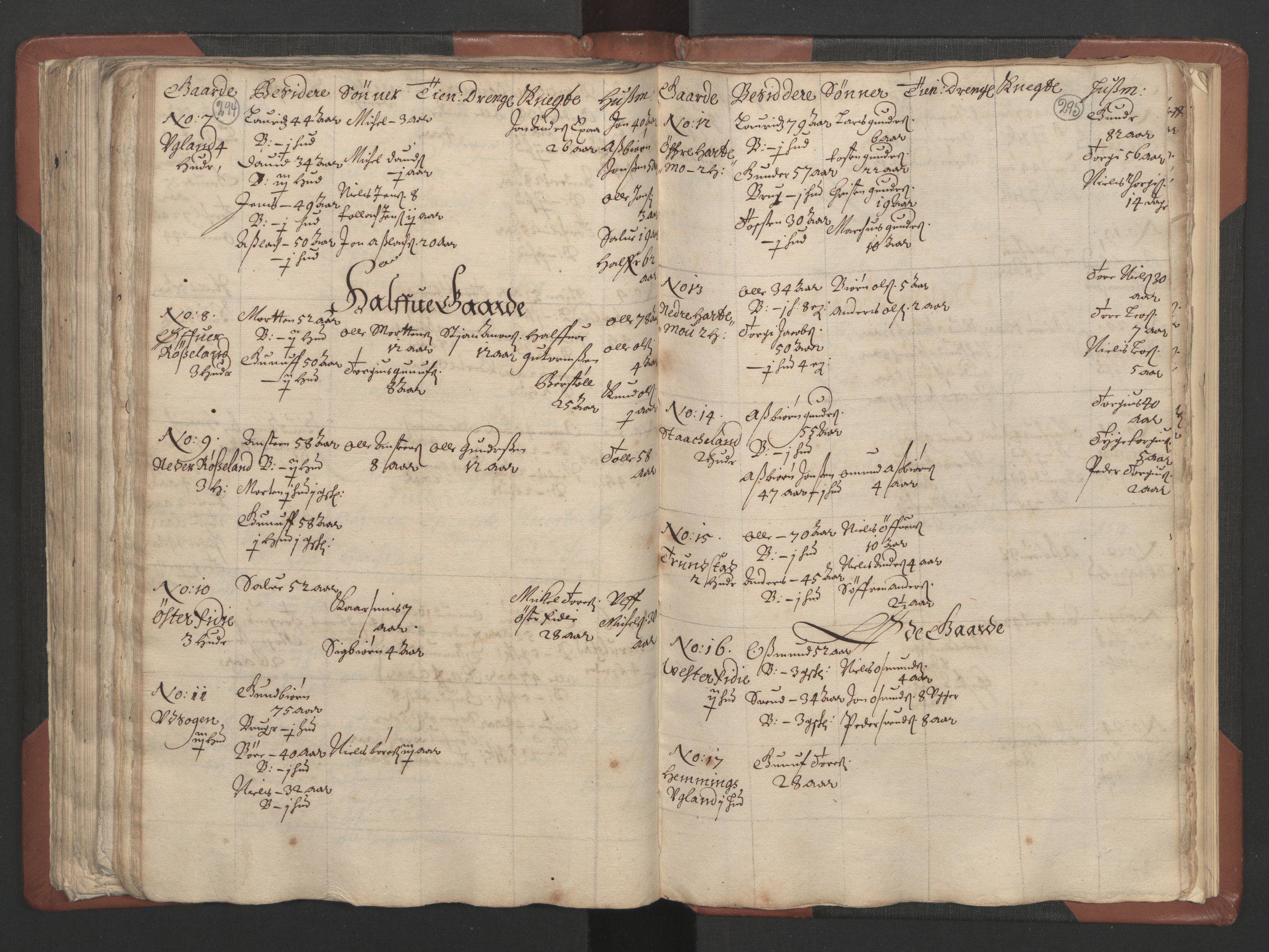 RA, Bailiff's Census 1664-1666, no. 9: Mandal len, 1664-1666, p. 294-295