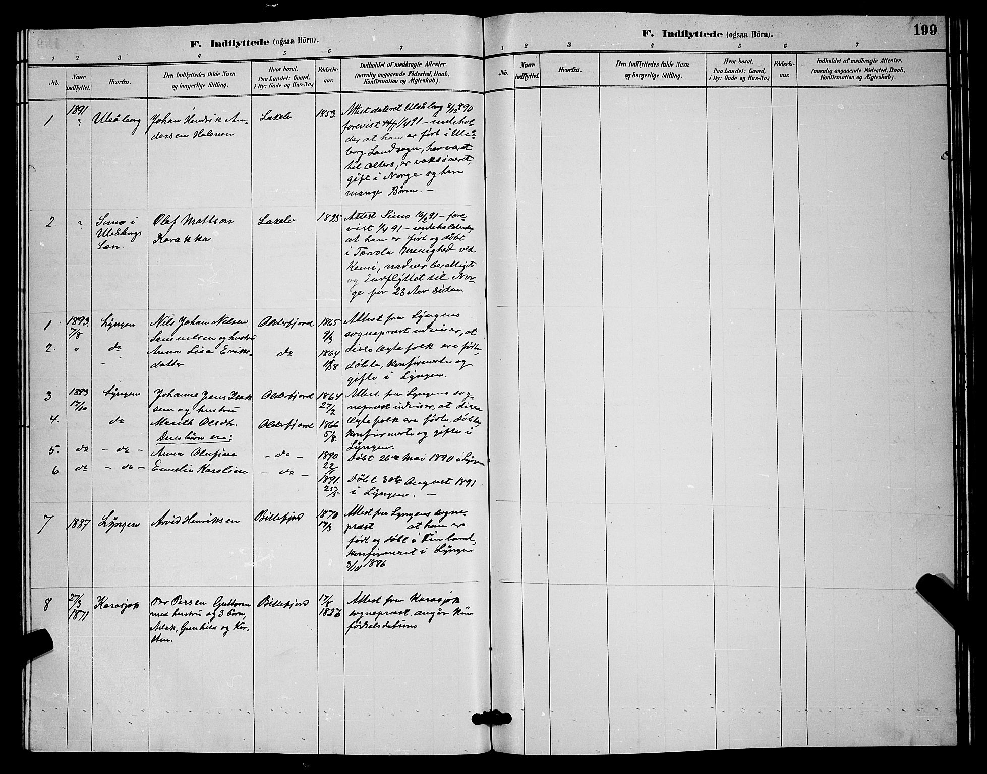 Kistrand/Porsanger sokneprestembete, SATØ/S-1351/H/Hb/L0004.klokk: Parish register (copy) no. 4, 1885-1894, p. 199