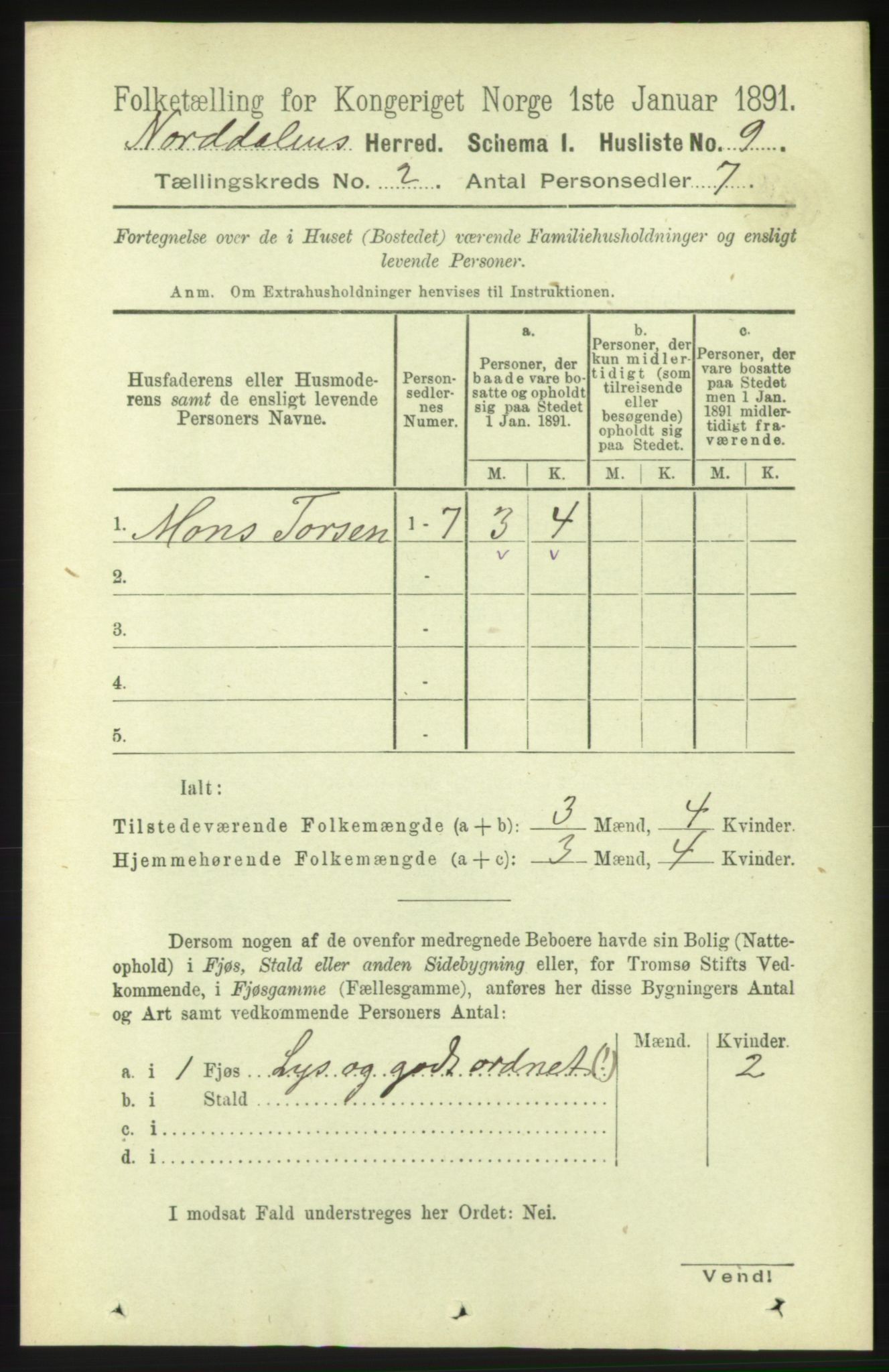 RA, 1891 census for 1524 Norddal, 1891, p. 314