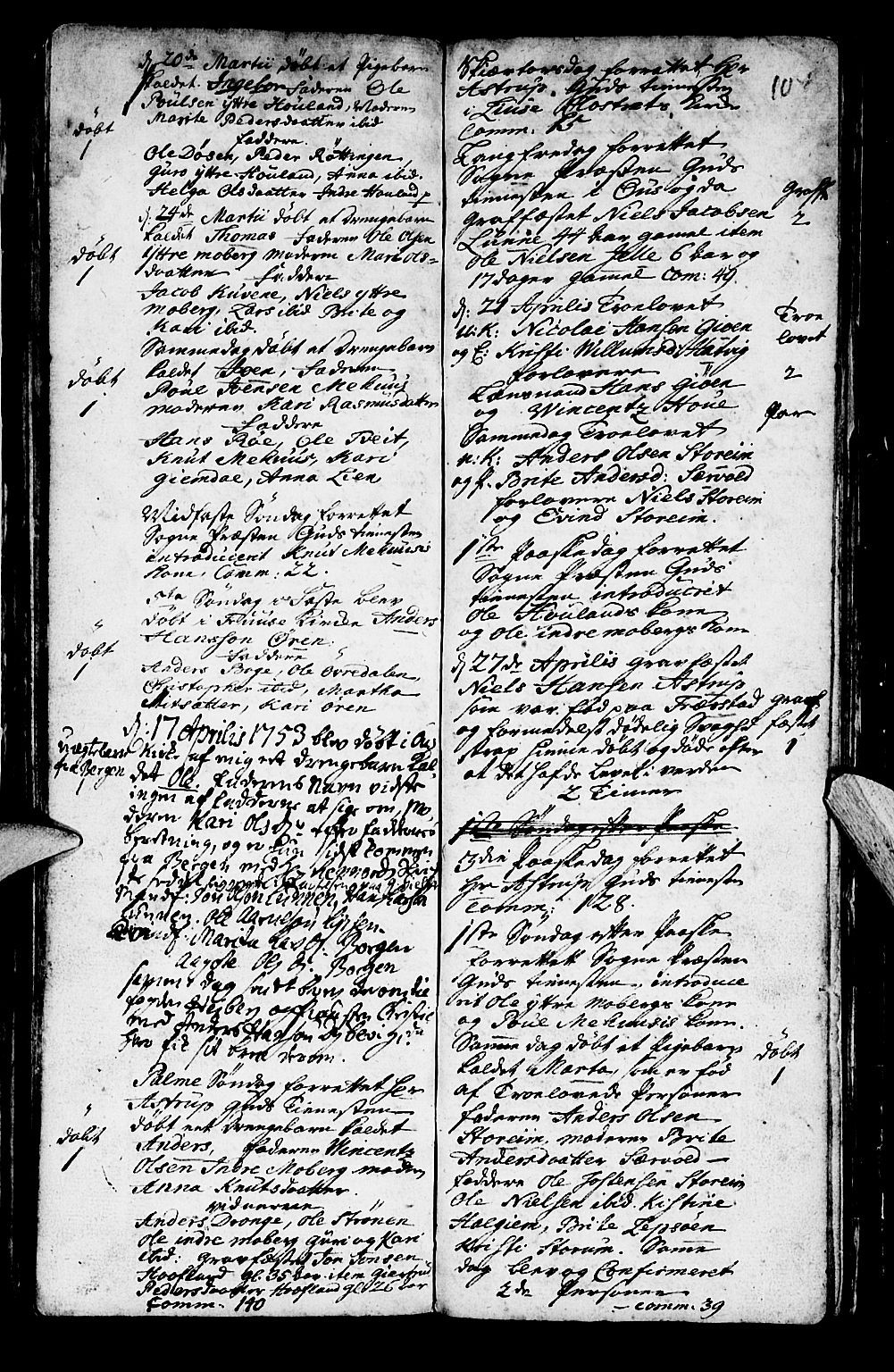 Os sokneprestembete, SAB/A-99929: Parish register (official) no. A 2, 1723-1758, p. 104