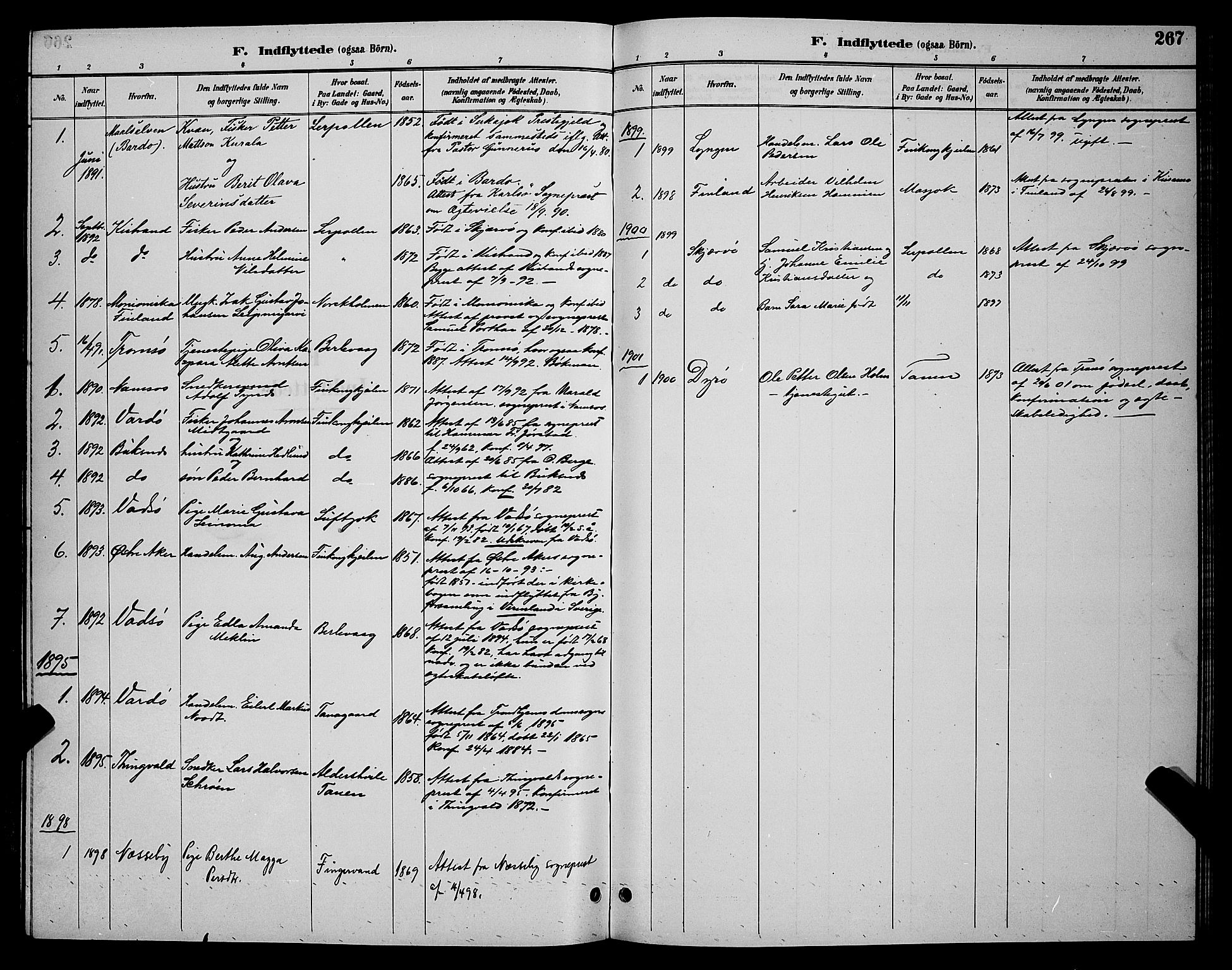 Tana sokneprestkontor, SATØ/S-1334/H/Hb/L0004klokker: Parish register (copy) no. 4, 1890-1903, p. 267