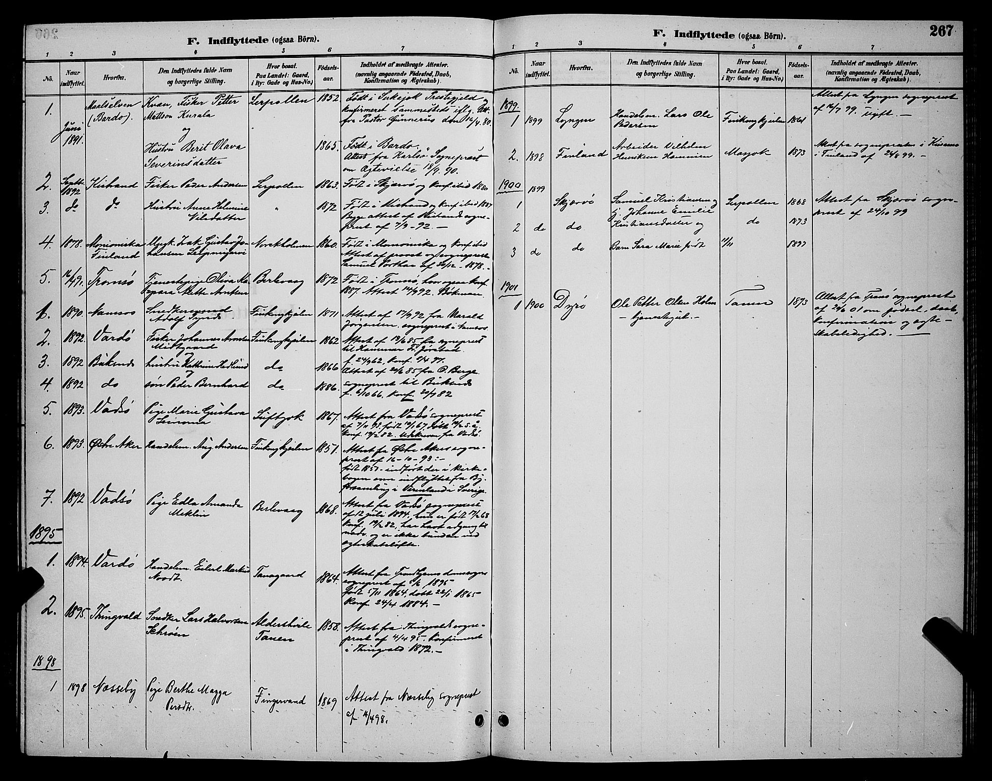 Tana sokneprestkontor, AV/SATØ-S-1334/H/Hb/L0004klokker: Parish register (copy) no. 4, 1890-1903, p. 267