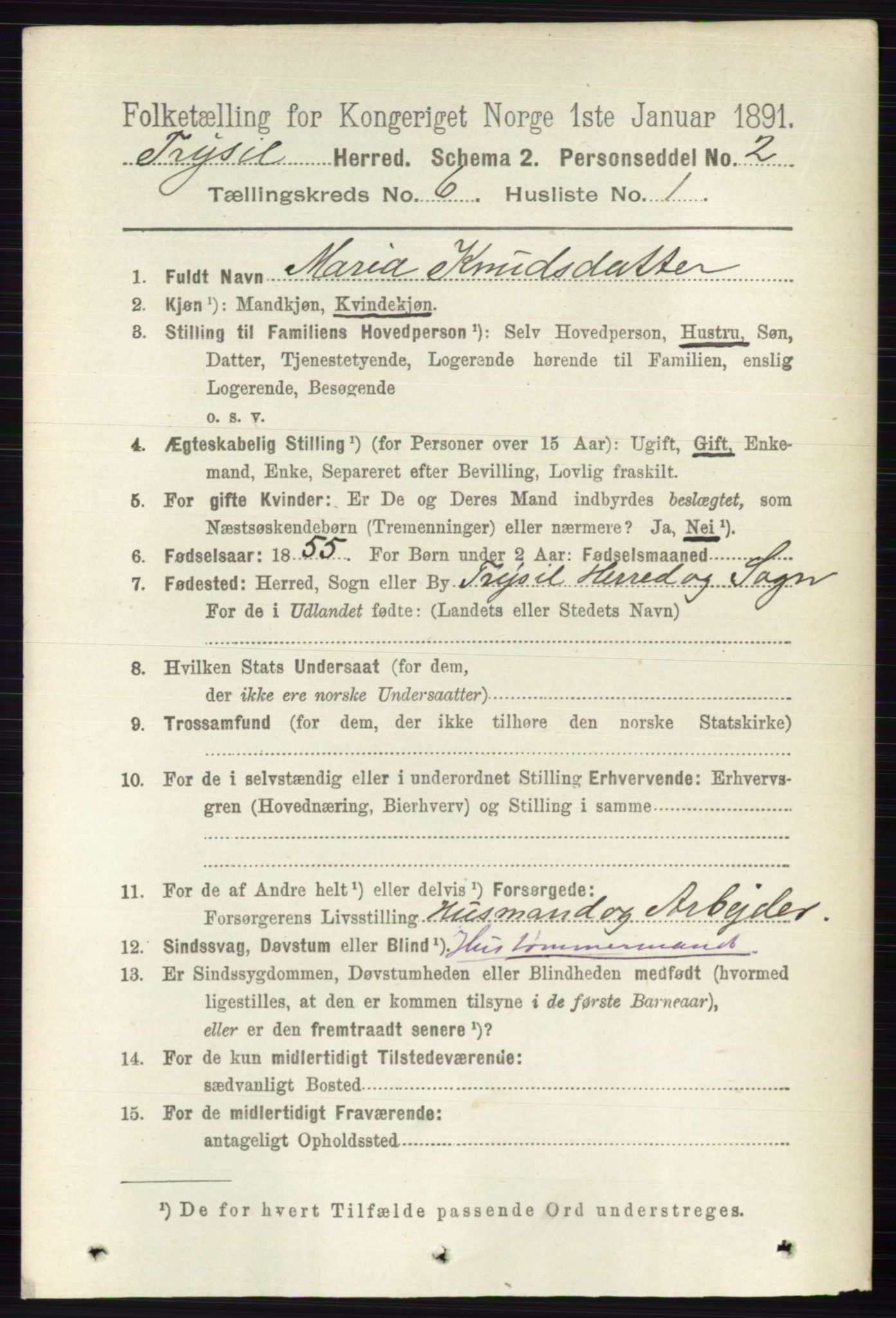 RA, 1891 census for 0428 Trysil, 1891, p. 2773