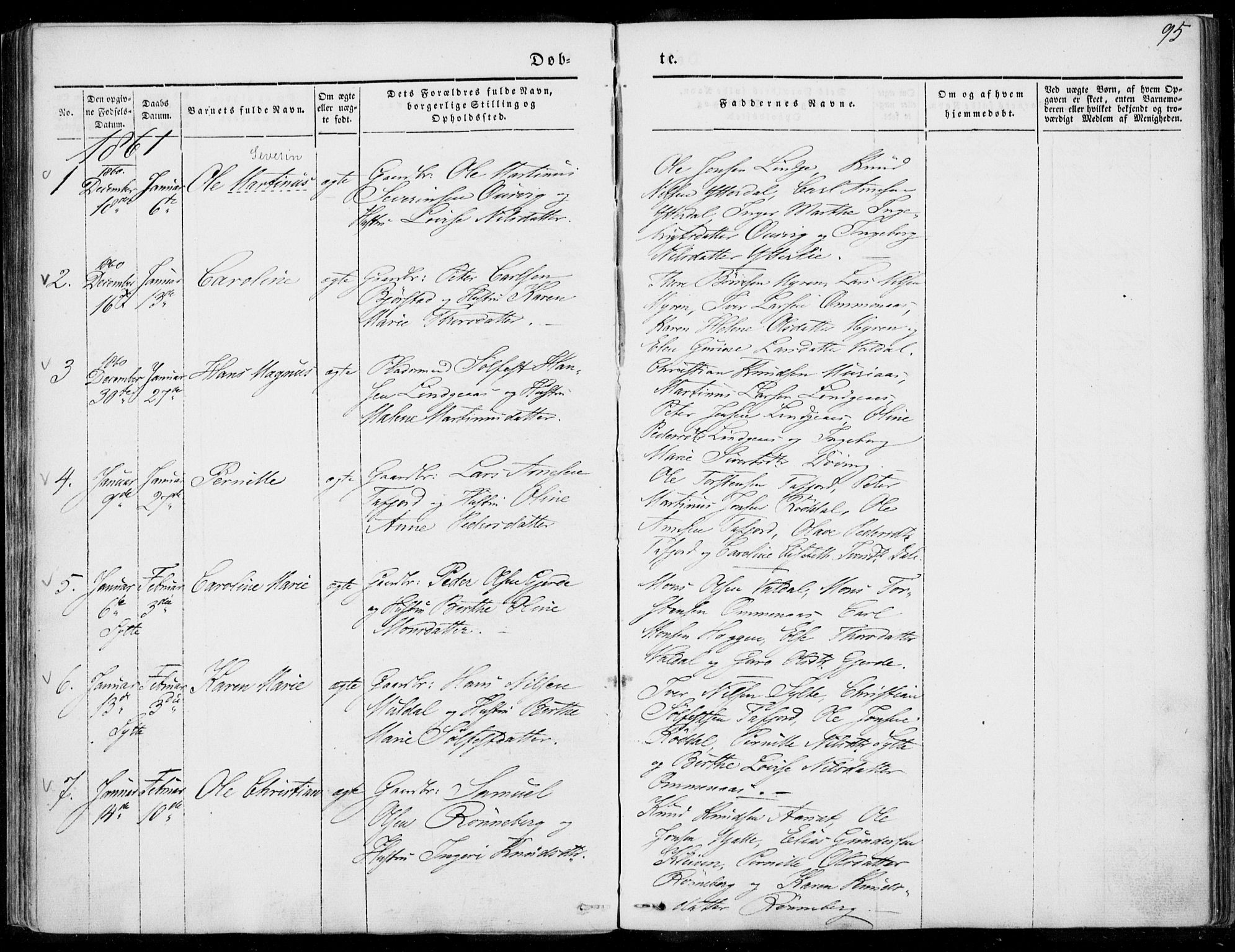 Ministerialprotokoller, klokkerbøker og fødselsregistre - Møre og Romsdal, SAT/A-1454/519/L0249: Parish register (official) no. 519A08, 1846-1868, p. 95