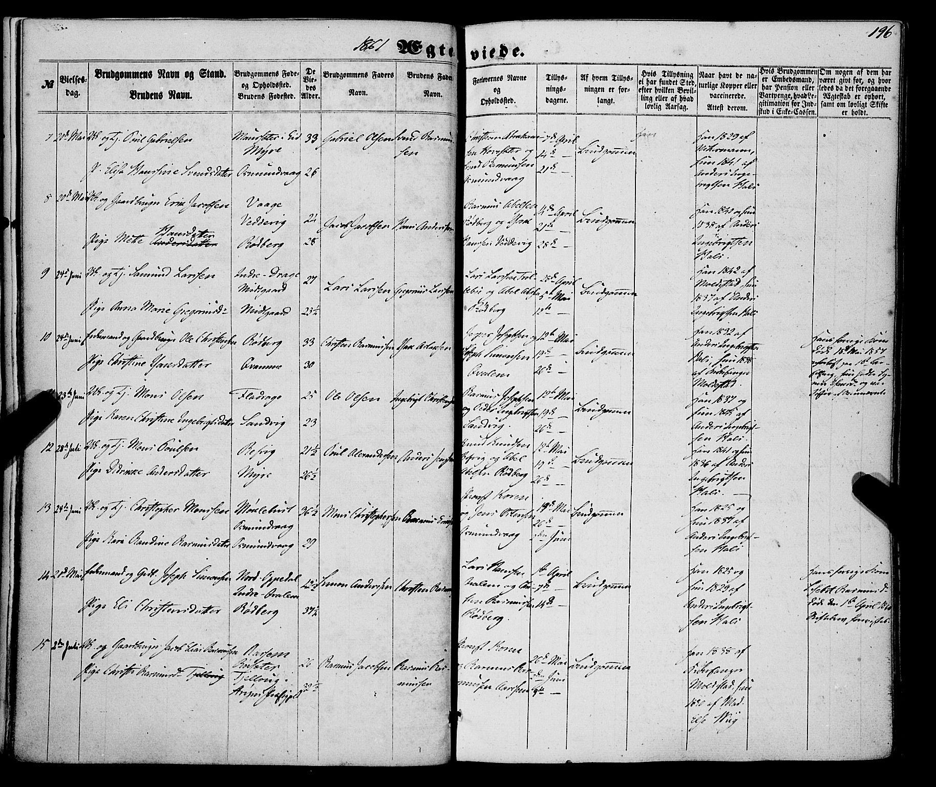 Selje sokneprestembete, AV/SAB-A-99938/H/Ha/Haa/Haaa: Parish register (official) no. A 11, 1858-1870, p. 196