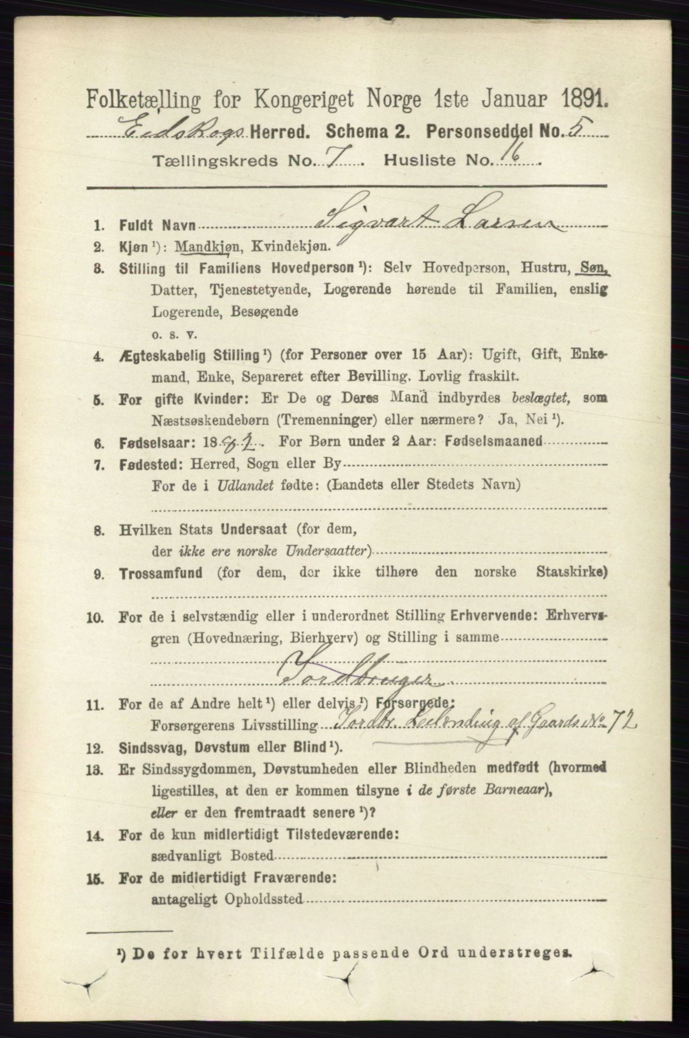 RA, 1891 census for 0420 Eidskog, 1891, p. 3779