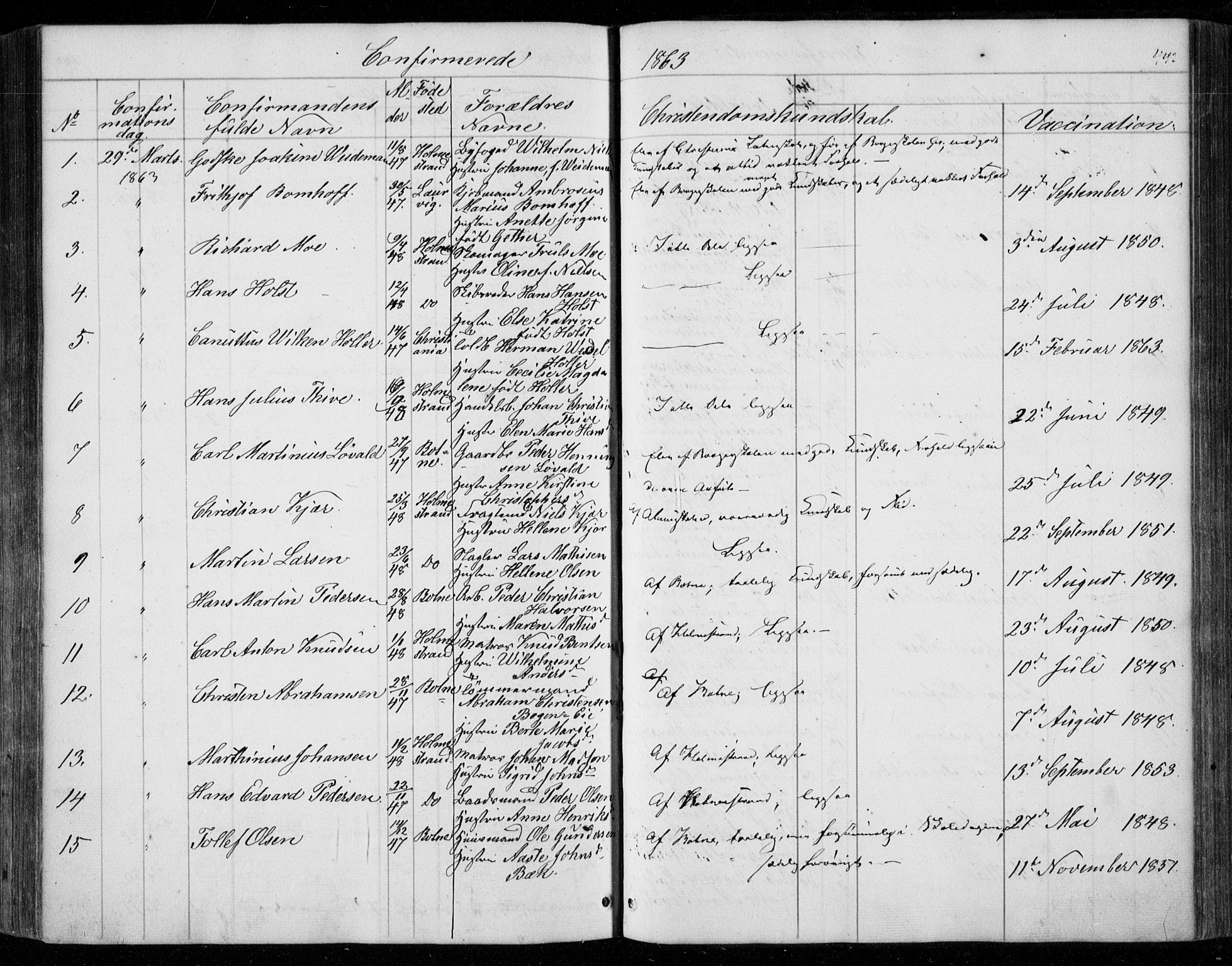 Holmestrand kirkebøker, AV/SAKO-A-346/F/Fa/L0002: Parish register (official) no. 2, 1840-1866, p. 442