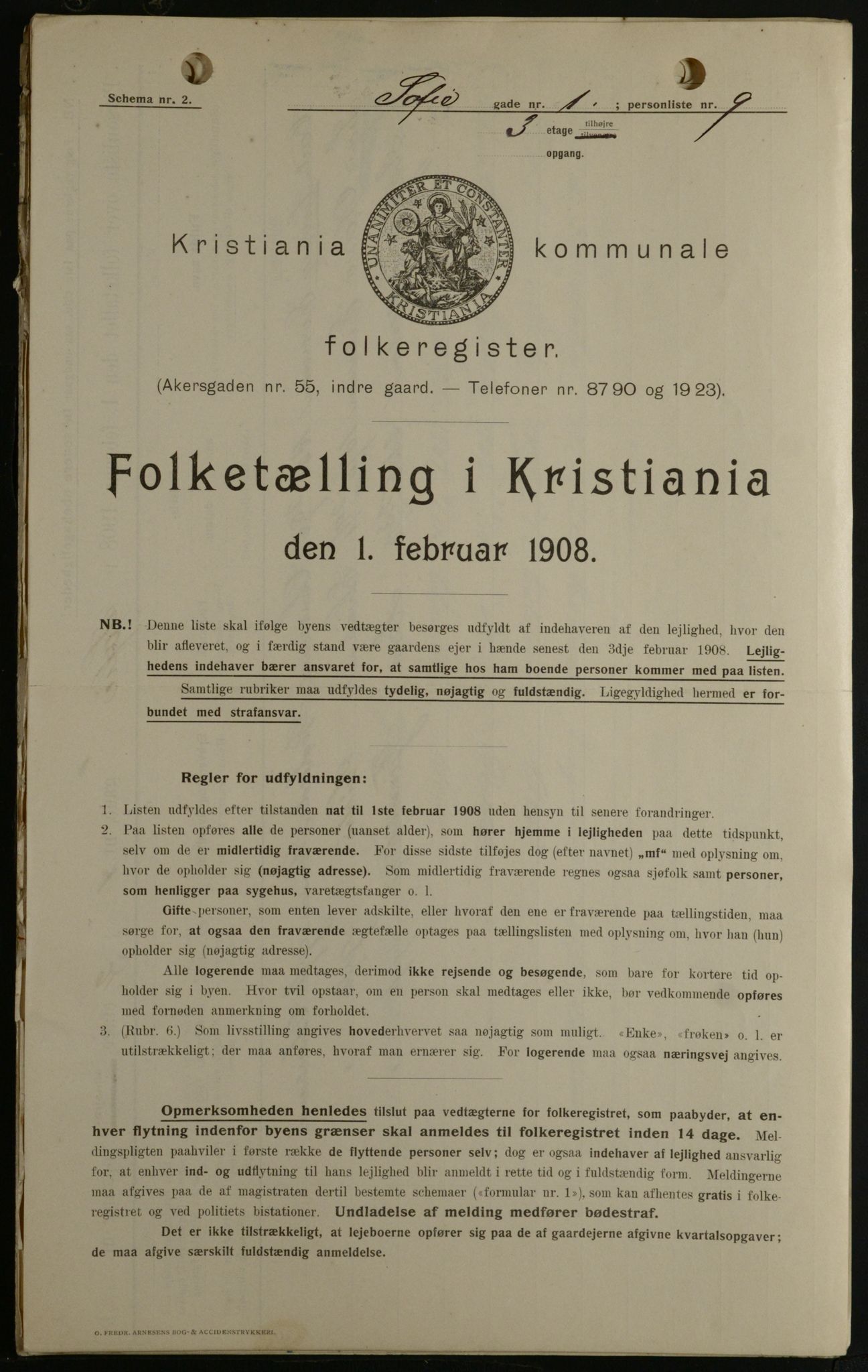 OBA, Municipal Census 1908 for Kristiania, 1908, p. 88806