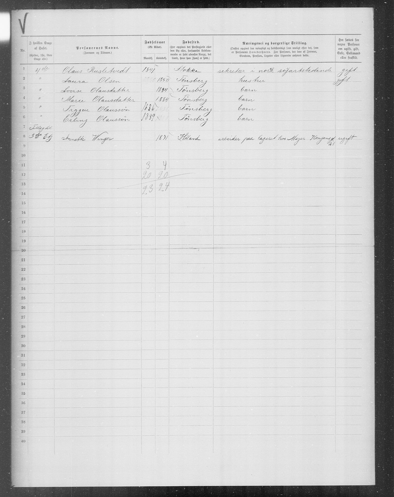 OBA, Municipal Census 1899 for Kristiania, 1899, p. 8283