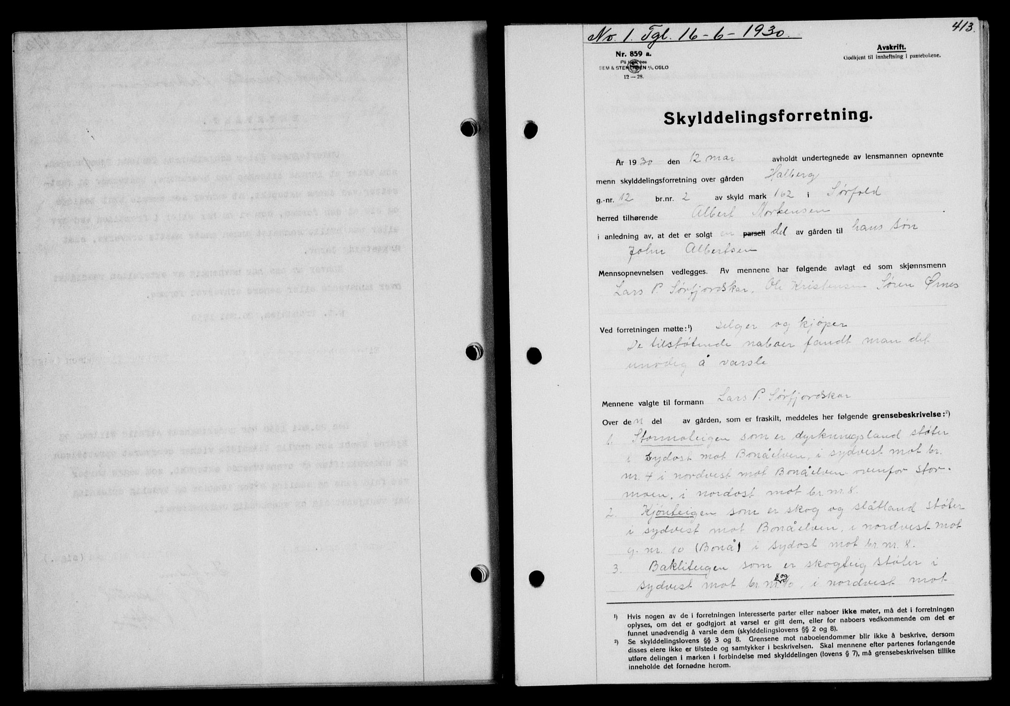 Salten sorenskriveri, SAT/A-4578/1/2/2C/L0058: Mortgage book no. 48, 1929-1930, Deed date: 16.06.1930