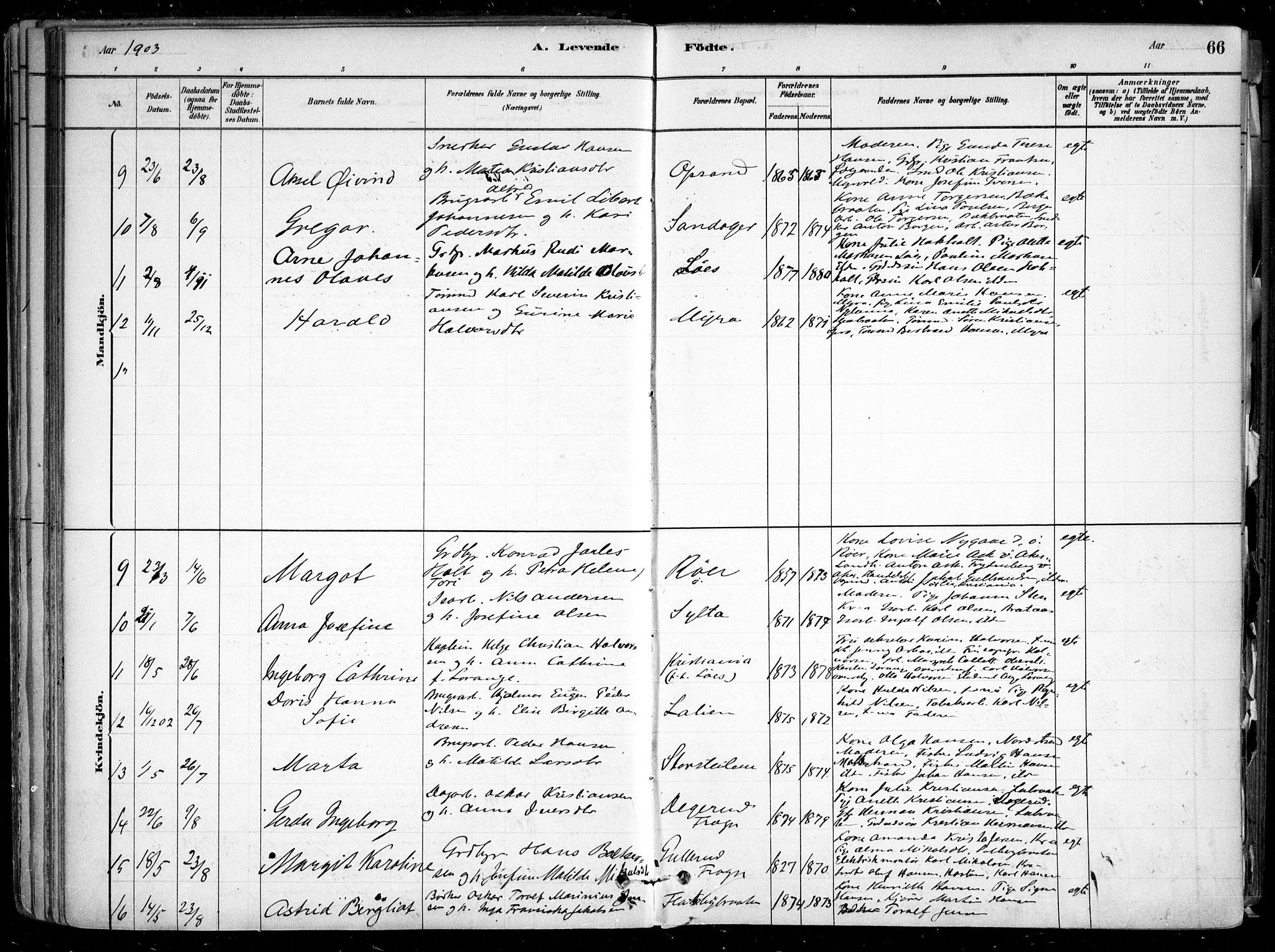 Nesodden prestekontor Kirkebøker, SAO/A-10013/F/Fa/L0009: Parish register (official) no. I 9, 1880-1915, p. 66