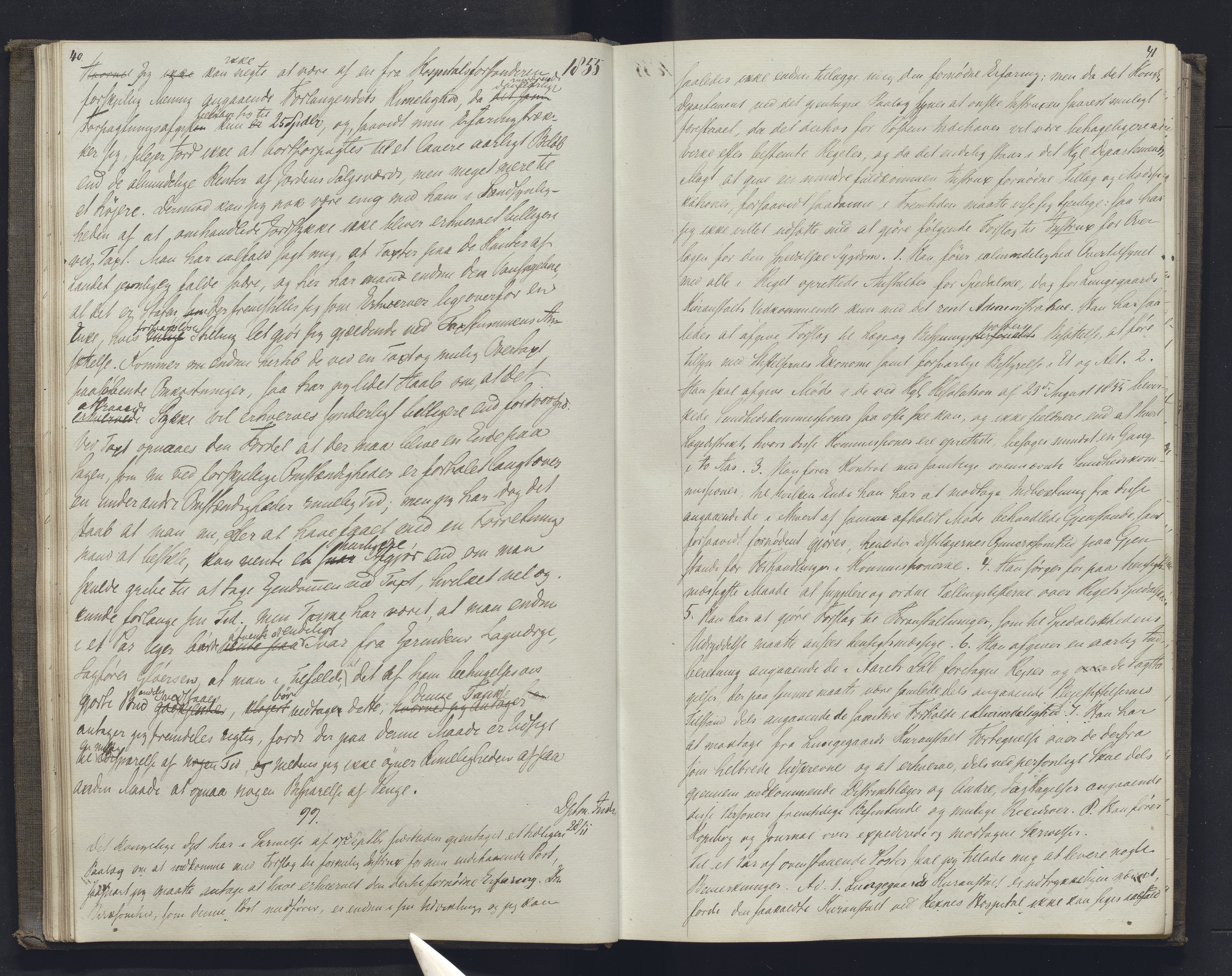 Lepraarkiver - Overlegen for den spedalske sykdom, AV/SAB-A-61001/B.b/L0001: Kopibok, 1854-1858, p. 40-41