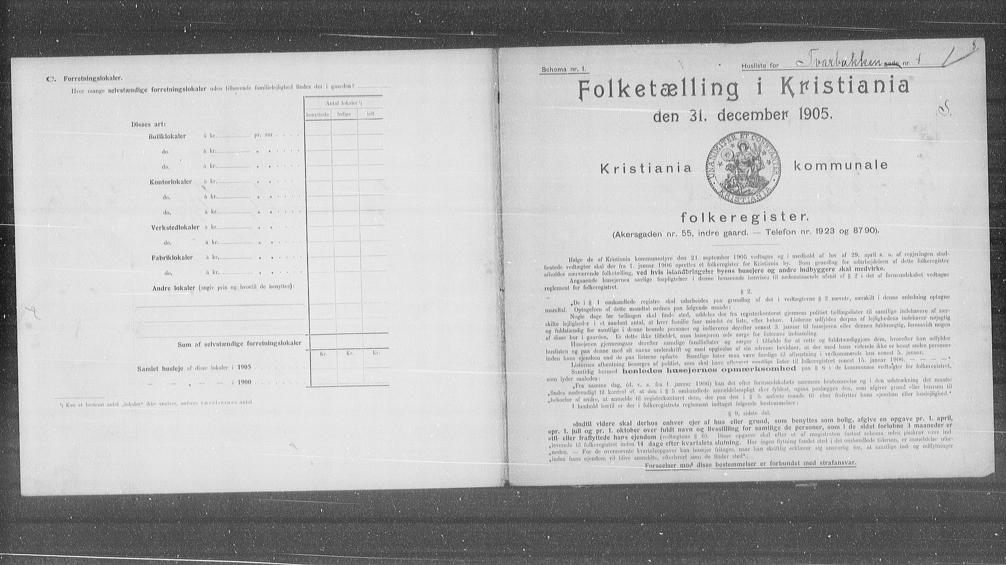 OBA, Municipal Census 1905 for Kristiania, 1905, p. 61650