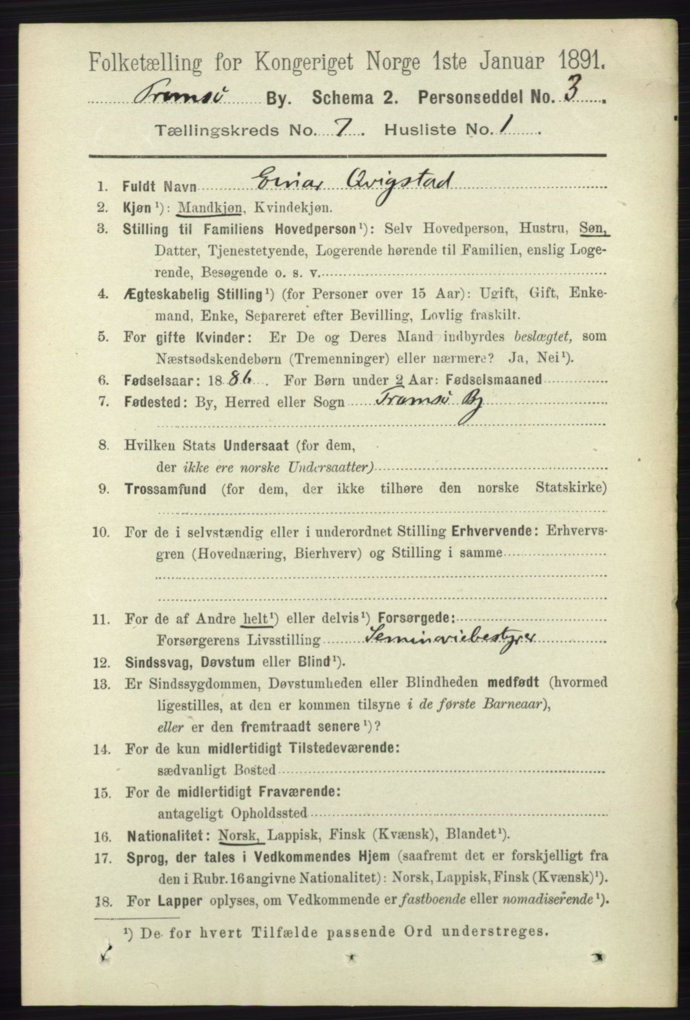 RA, 1891 census for 1902 Tromsø, 1891, p. 6661