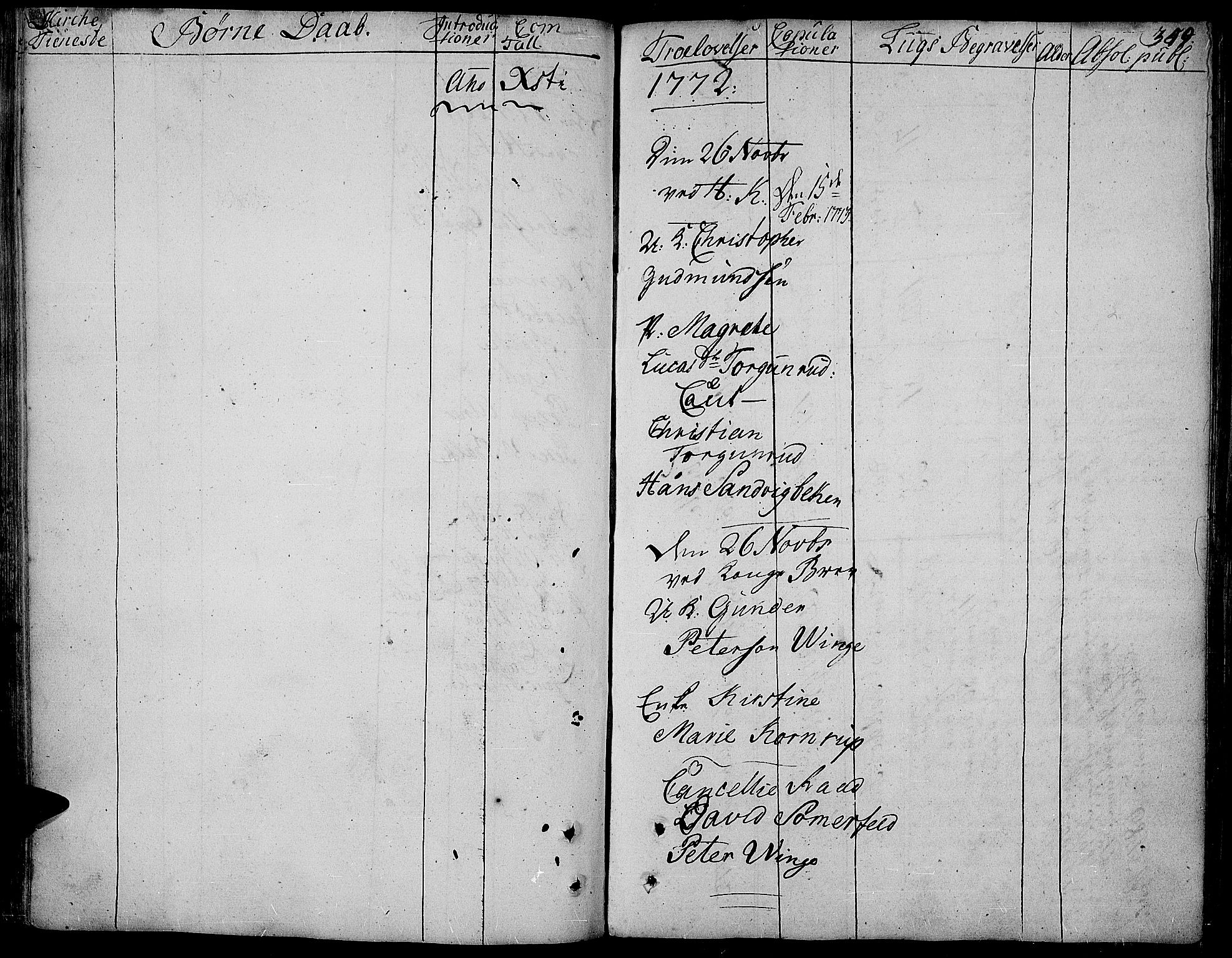 Toten prestekontor, AV/SAH-PREST-102/H/Ha/Haa/L0005: Parish register (official) no. 5, 1761-1772, p. 349