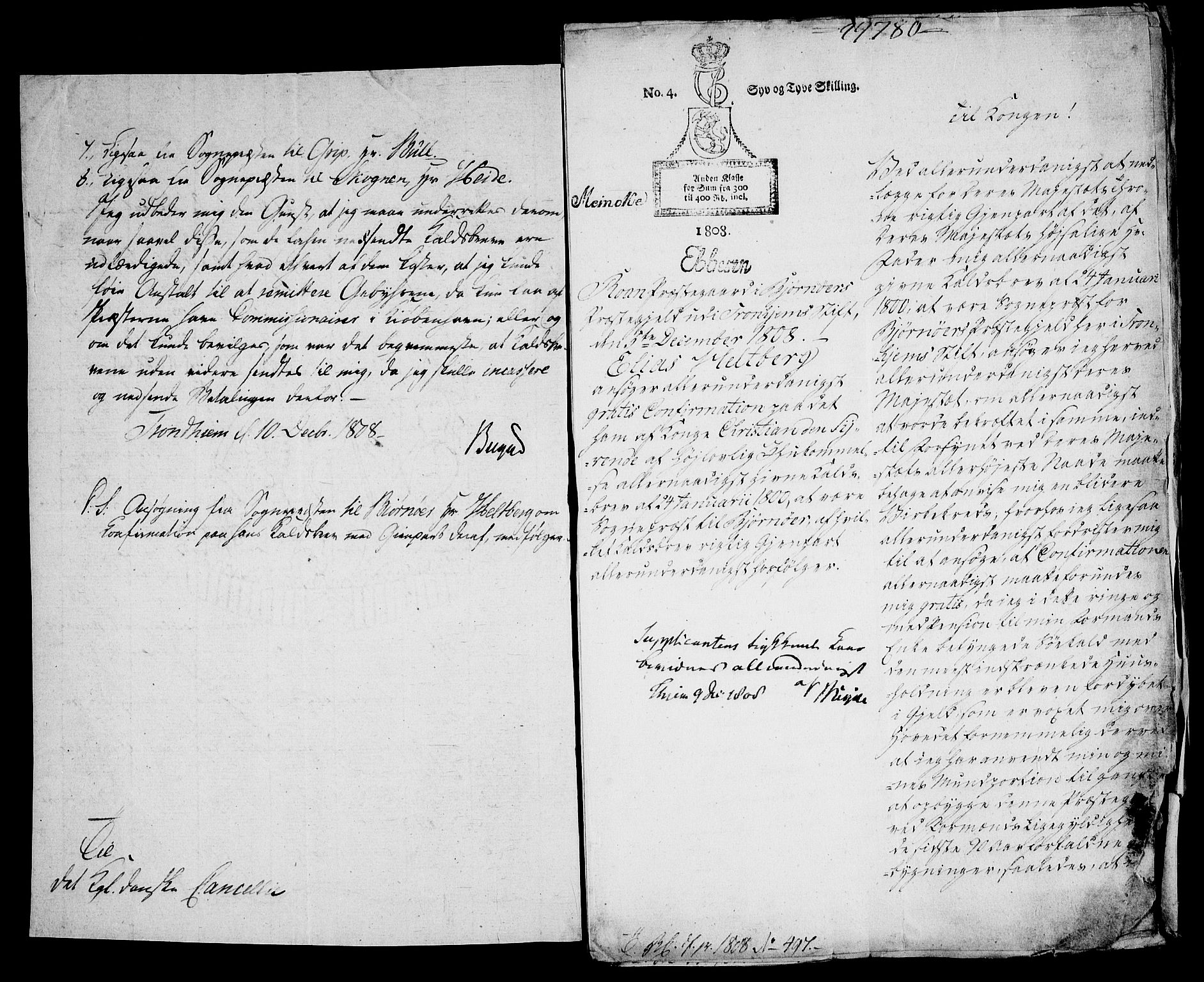 Danske Kanselli, Skapsaker, AV/RA-EA-4061/F/L0118: Skap 16, pakke 49, 1808, p. 16