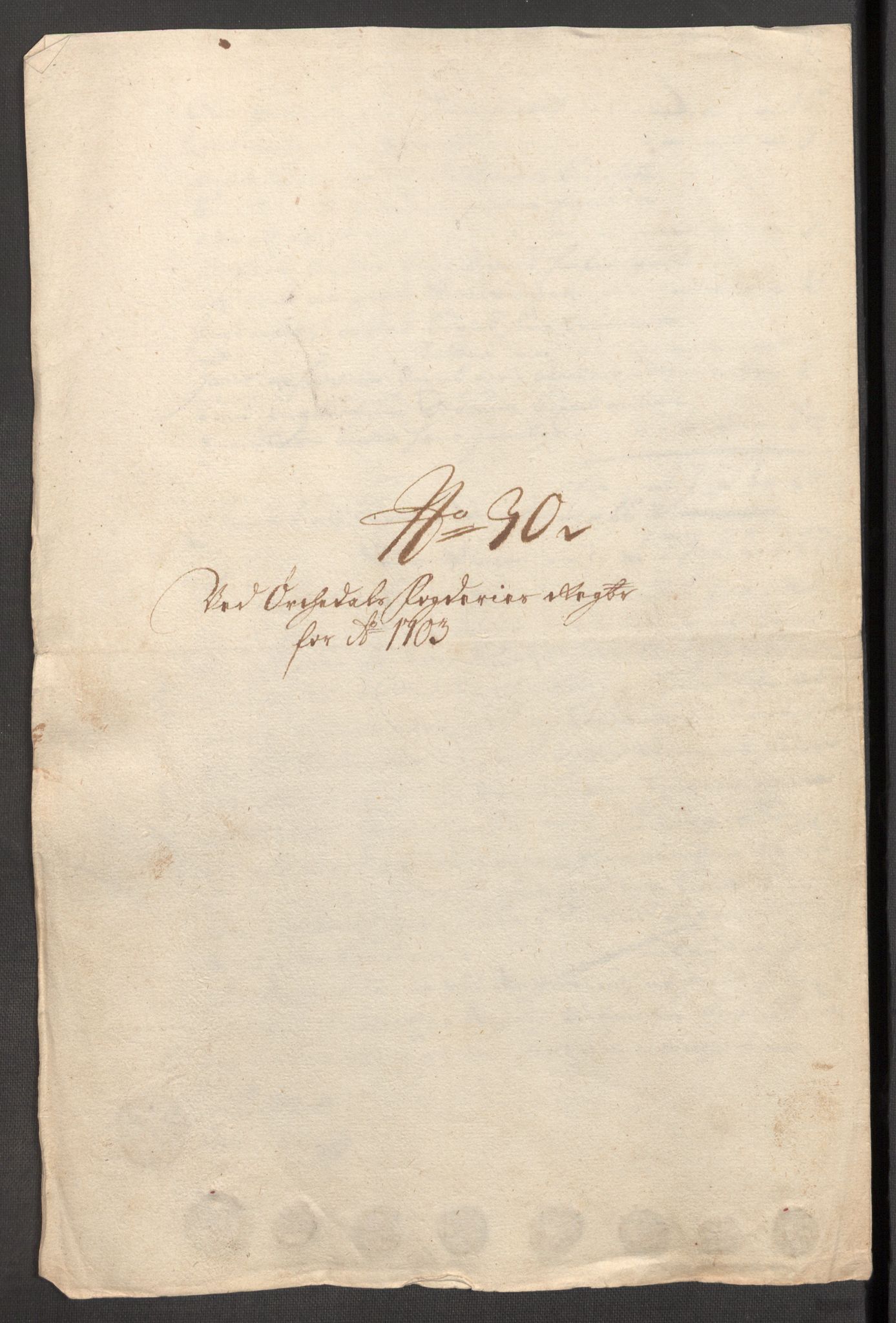 Rentekammeret inntil 1814, Reviderte regnskaper, Fogderegnskap, AV/RA-EA-4092/R60/L3953: Fogderegnskap Orkdal og Gauldal, 1703, p. 234