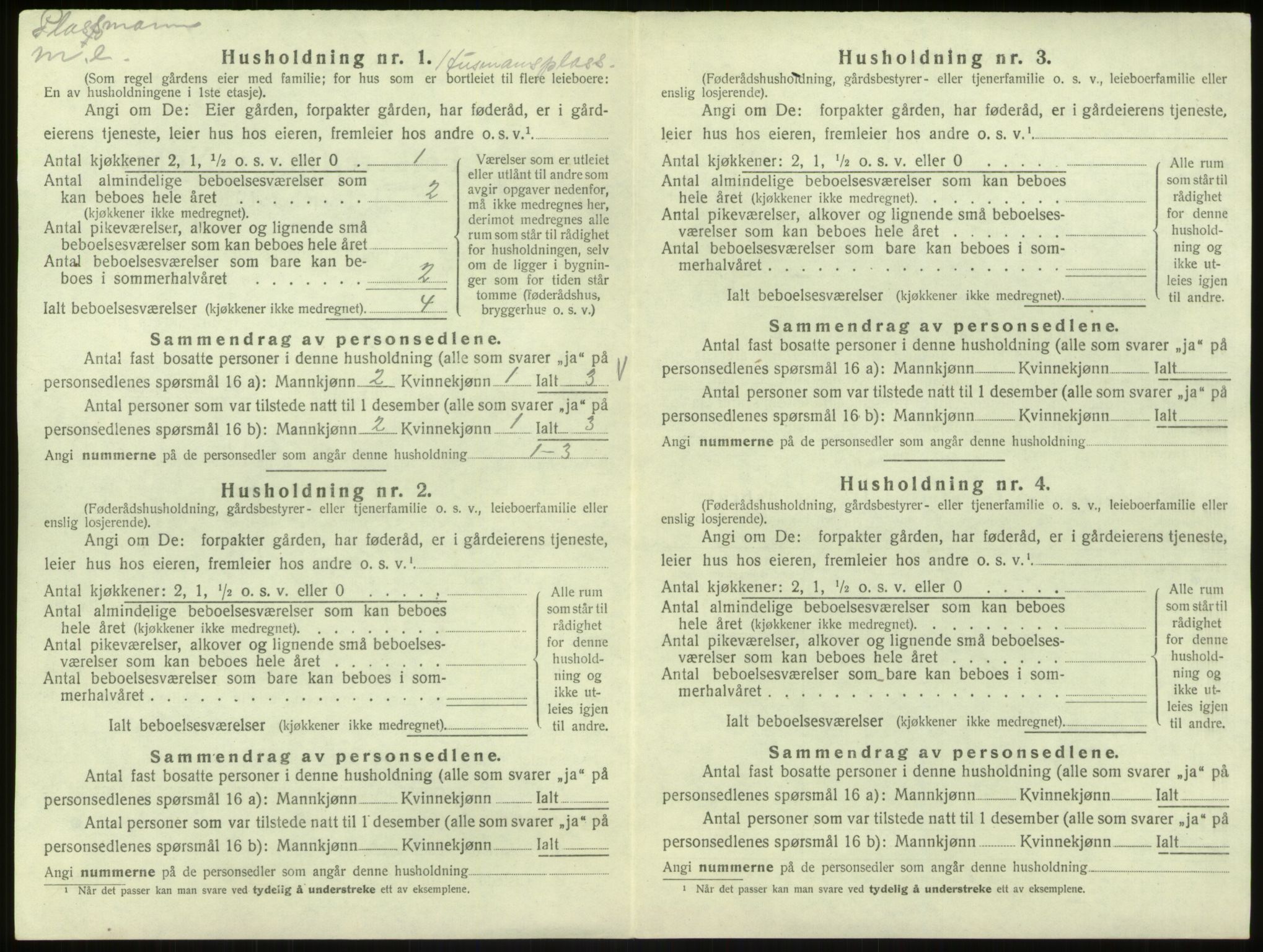 SAB, 1920 census for Hosanger, 1920, p. 881