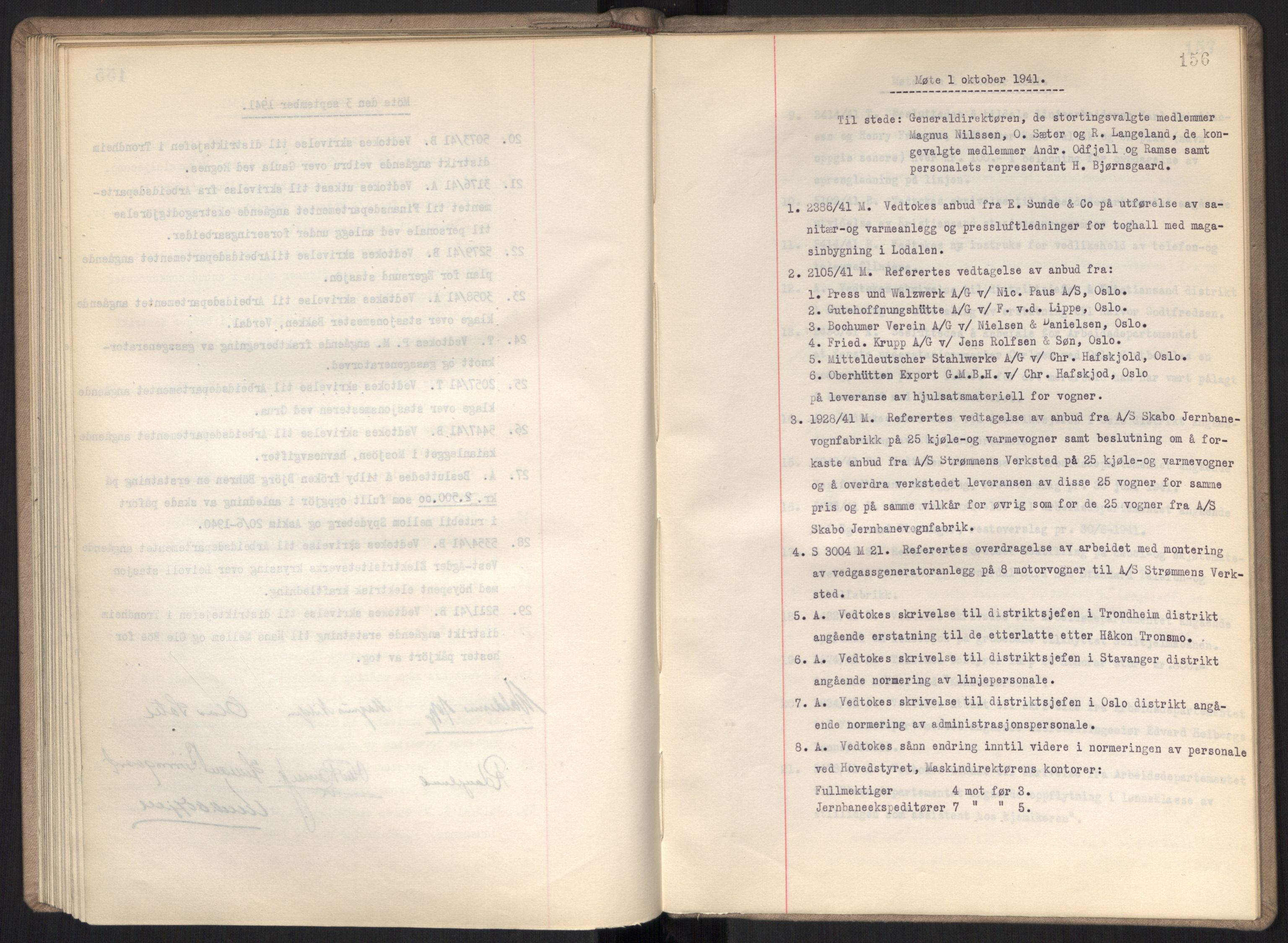 Norges statsbaner, Administrasjons- økonomi- og personalavdelingen, RA/S-3412/A/Aa/L0027: Forhandlingsprotokoll, 1939-1941, p. 156