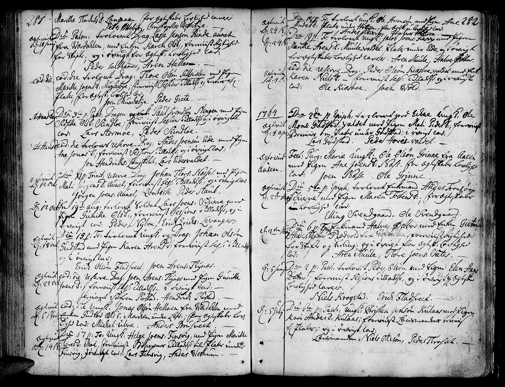 Ministerialprotokoller, klokkerbøker og fødselsregistre - Nord-Trøndelag, SAT/A-1458/717/L0141: Parish register (official) no. 717A01, 1747-1803, p. 281-282