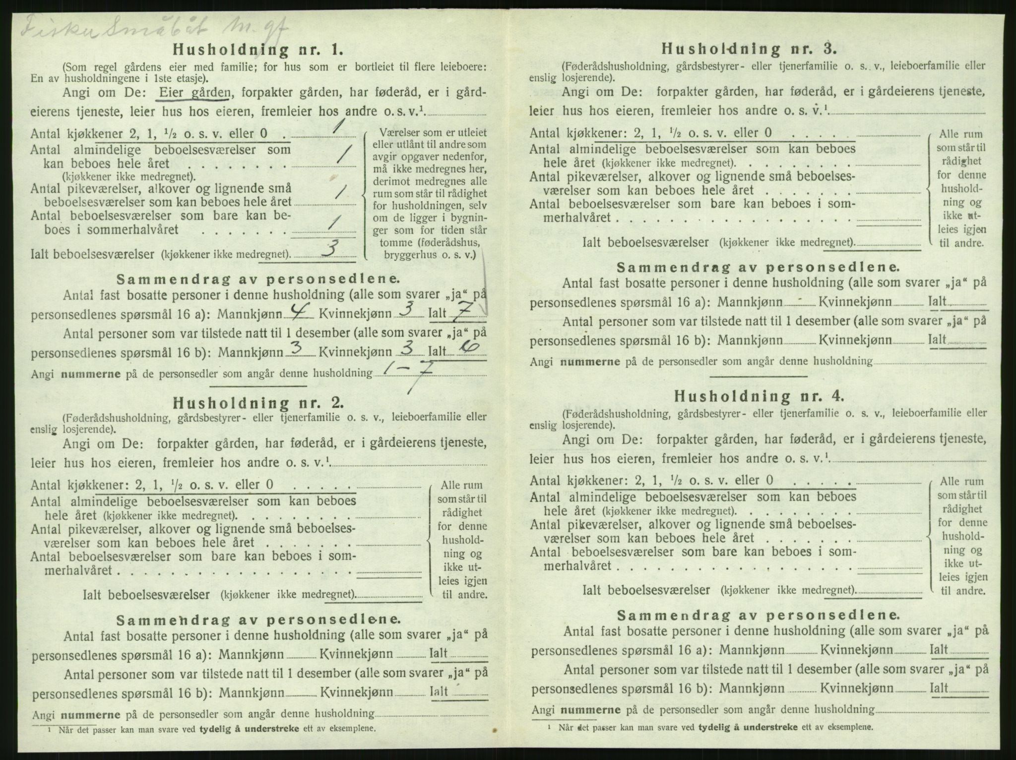 SAT, 1920 census for Vik, 1920, p. 852