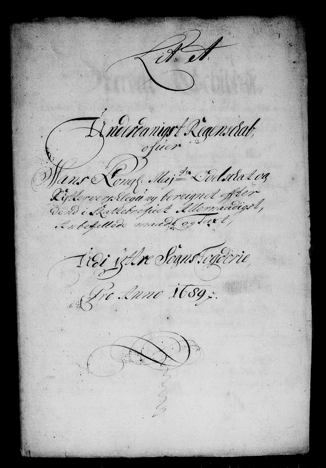 Rentekammeret inntil 1814, Reviderte regnskaper, Stiftamtstueregnskaper, Bergen stiftamt, AV/RA-EA-6043/R/Rc/L0090: Bergen stiftamt, 1689