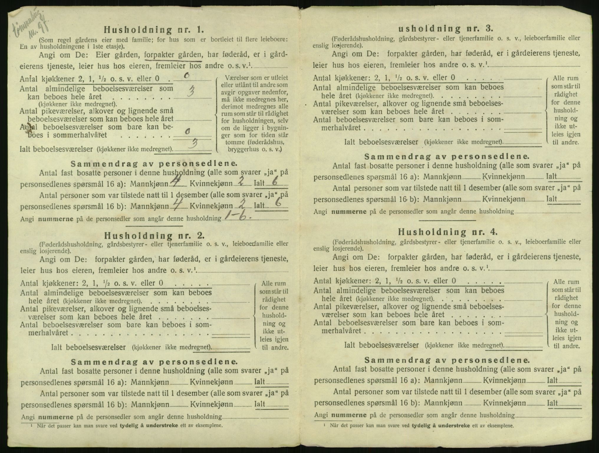 SAK, 1920 census for Gjøvdal, 1920, p. 225