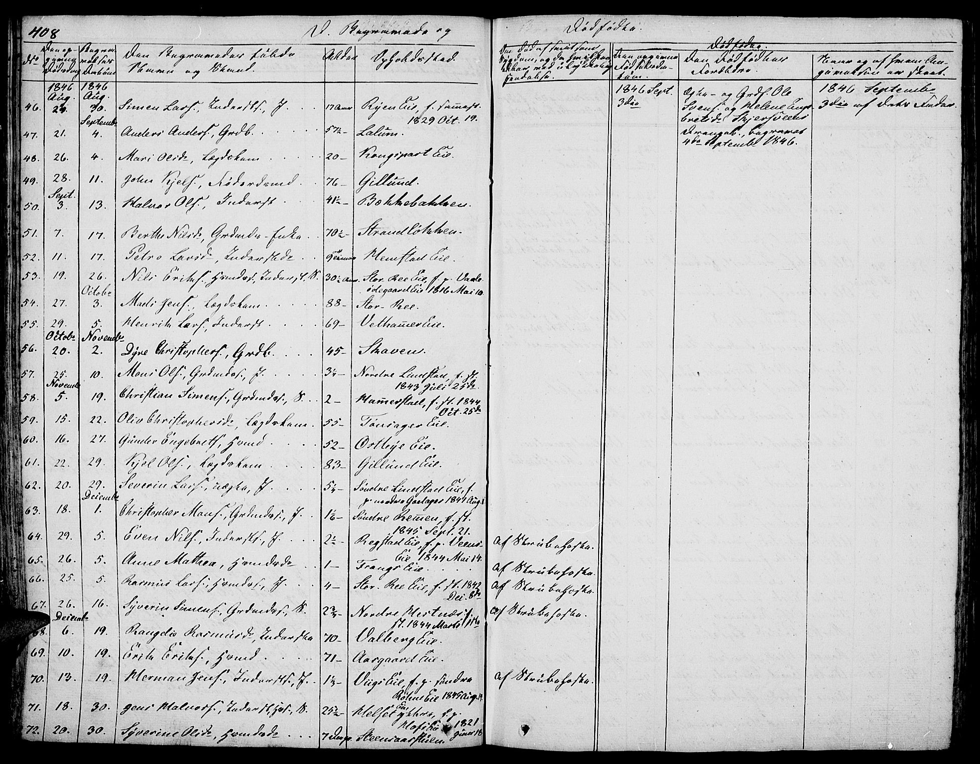 Stange prestekontor, AV/SAH-PREST-002/L/L0003: Parish register (copy) no. 3, 1840-1864, p. 408