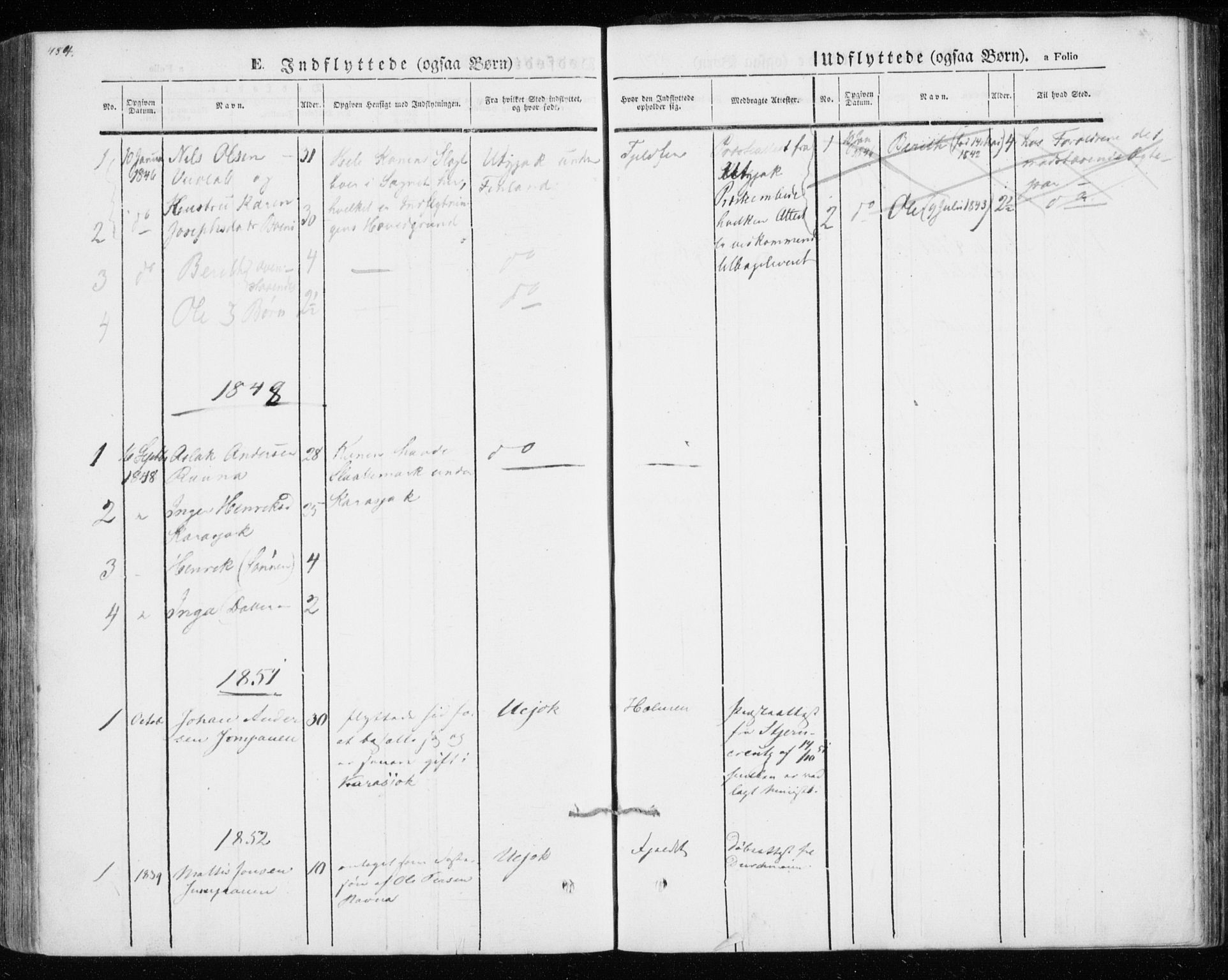 Kistrand/Porsanger sokneprestembete, SATØ/S-1351/H/Ha/L0012.kirke: Parish register (official) no. 12, 1843-1871, p. 484-485