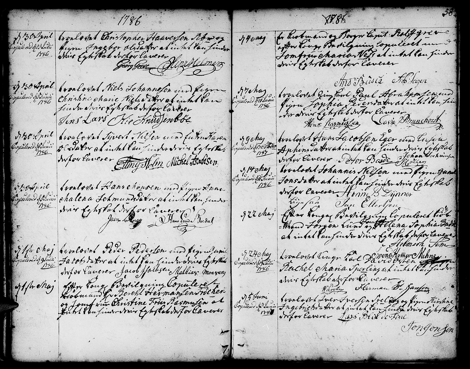 Nykirken Sokneprestembete, AV/SAB-A-77101/H/Haa/L0008: Parish register (official) no. A 8, 1776-1814, p. 58