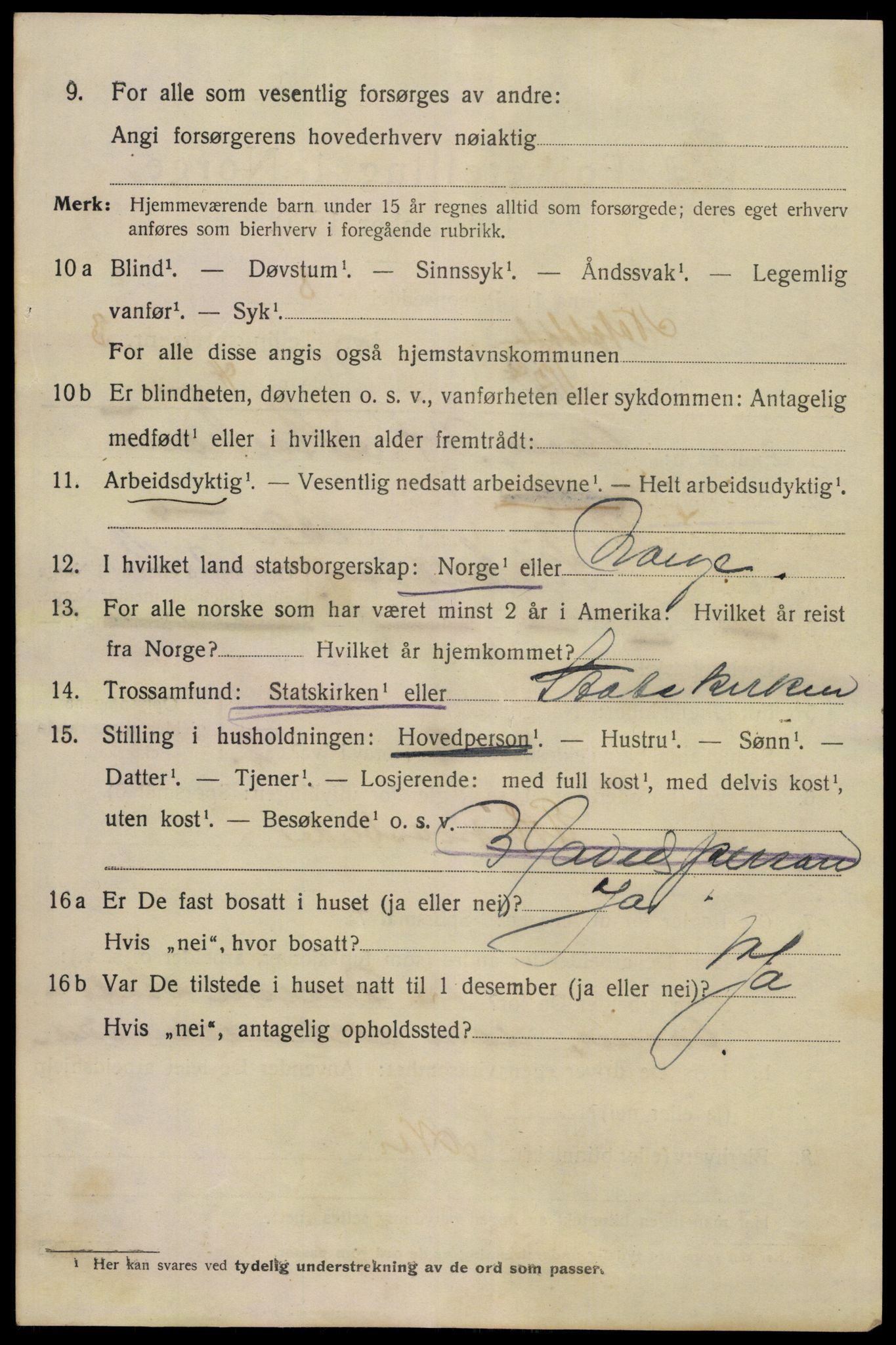 SAKO, 1920 census for Notodden, 1920, p. 9809