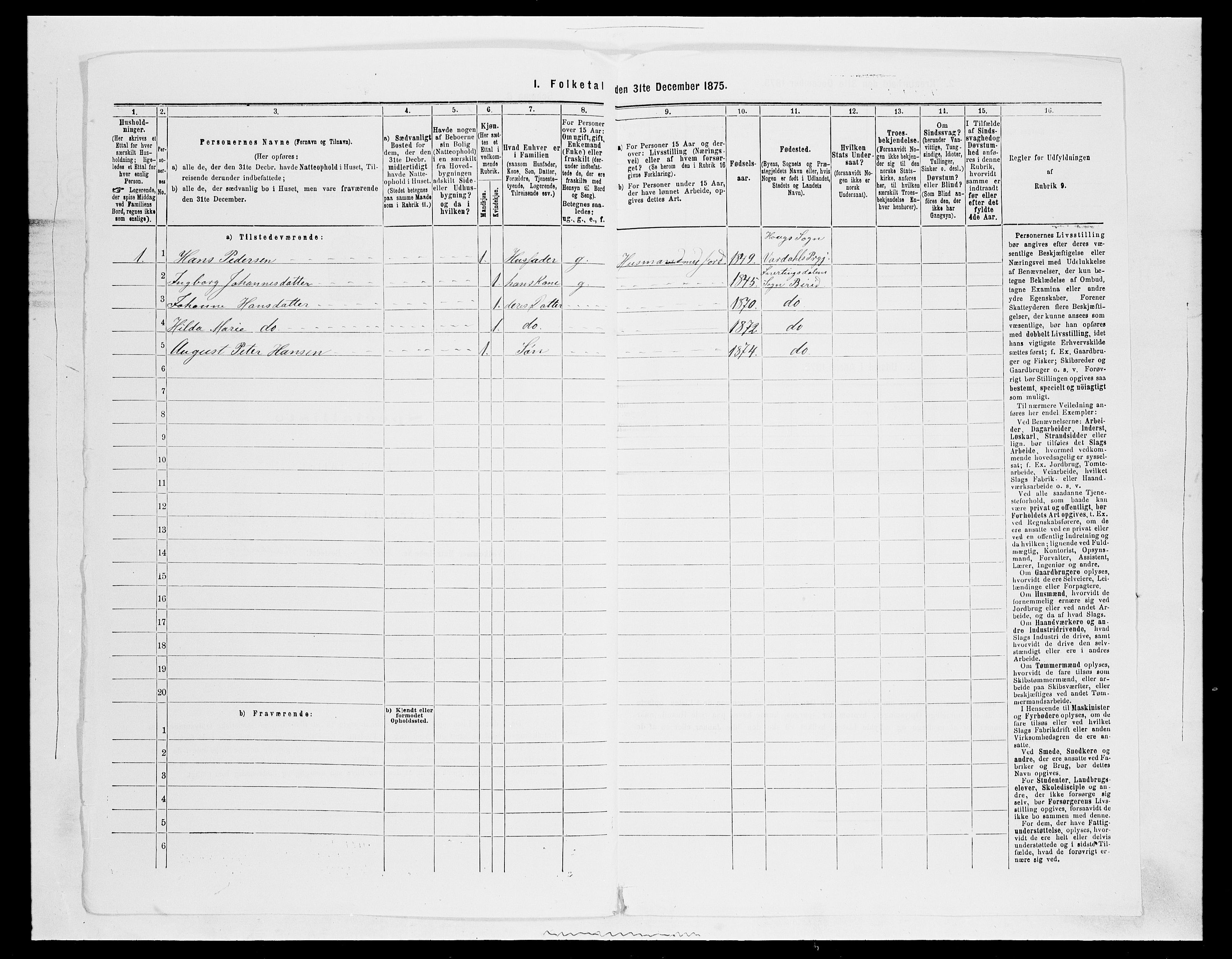 SAH, 1875 census for 0525P Biri, 1875, p. 1512