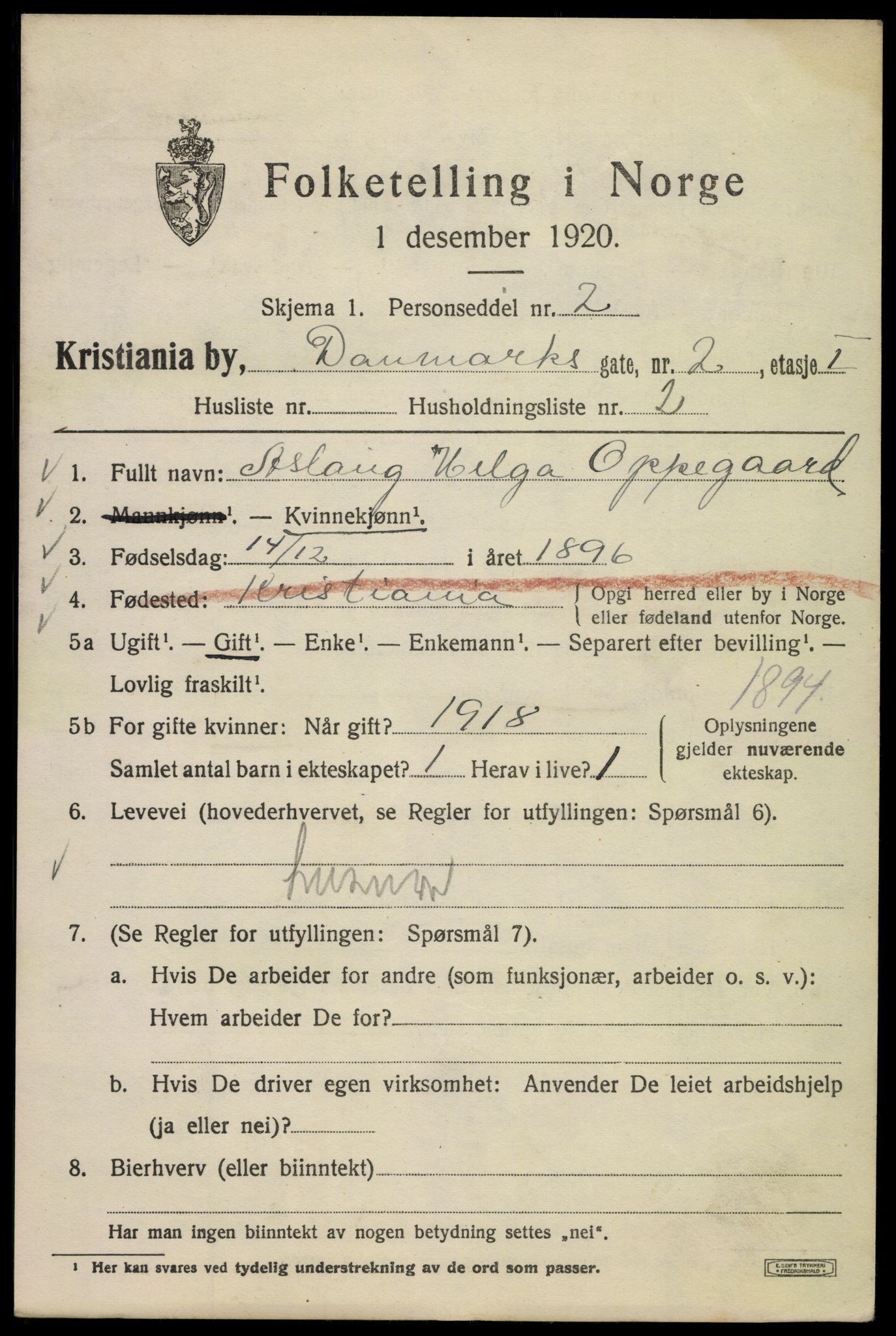 SAO, 1920 census for Kristiania, 1920, p. 194459